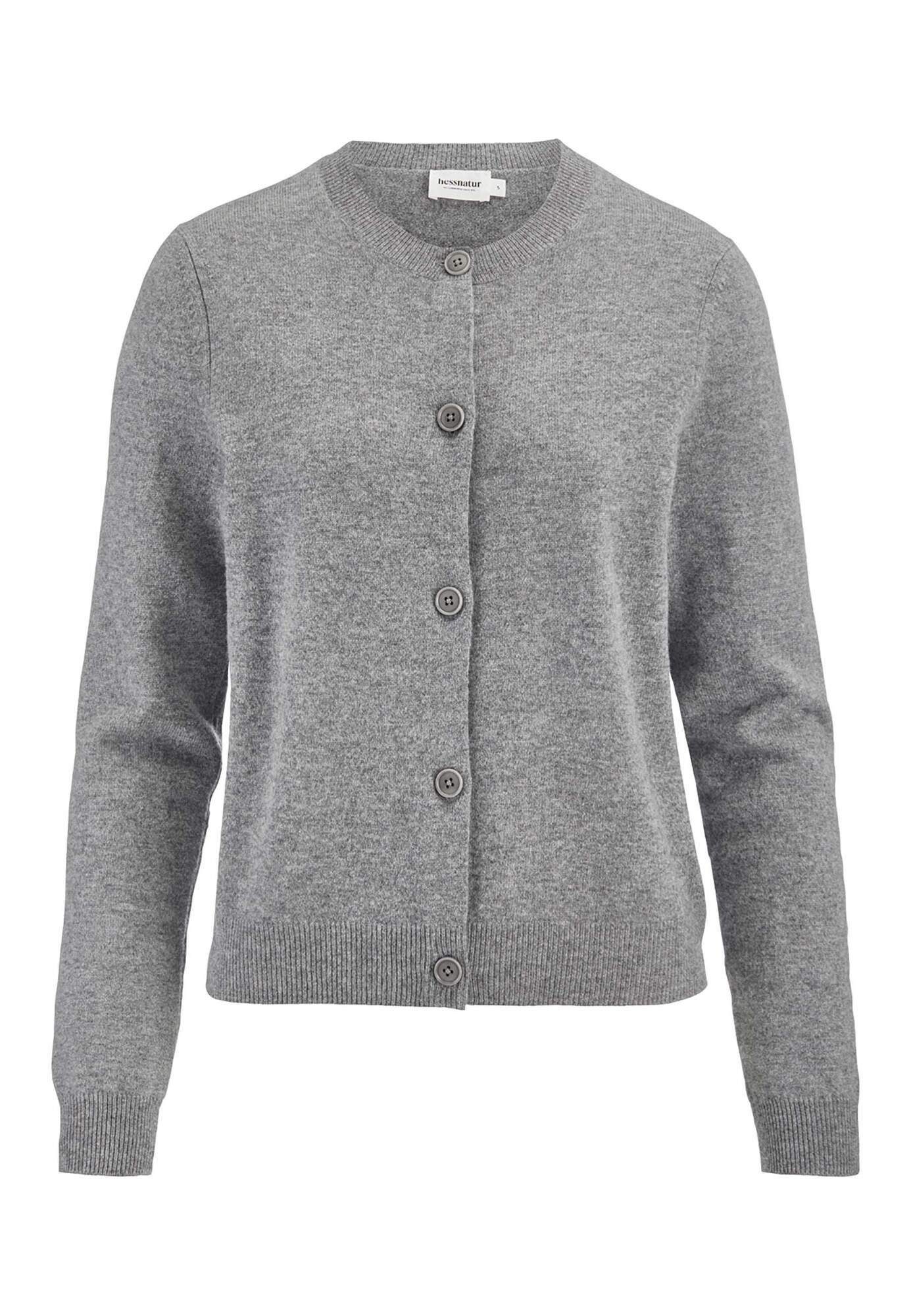 Hessnatur Strickjacke Regular aus Schurwolle mit Kaschmir (1-tlg) günstig online kaufen