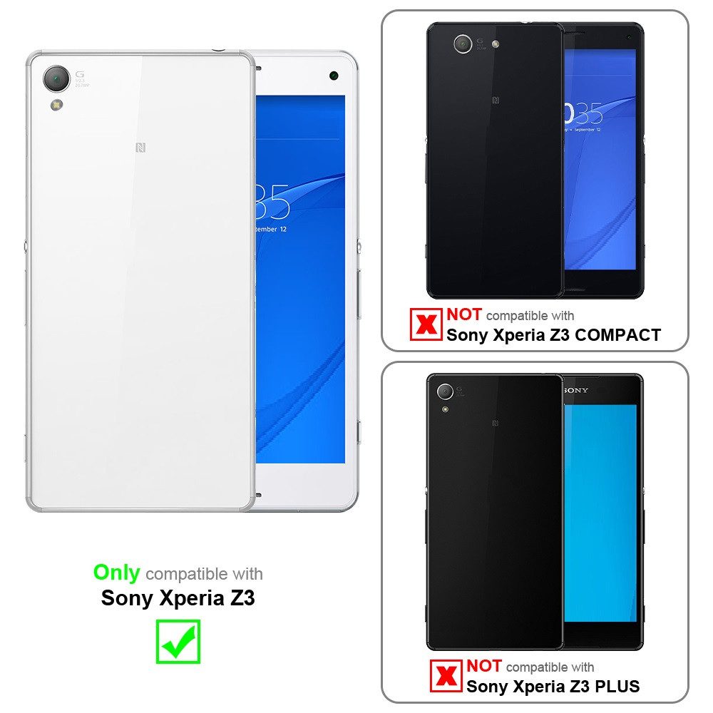 Cadorabo Handyhülle für Sony Xperia Z3 Hülle Sony Xperia Z3, Hülle Schutzhülle mit Standfunktion, Magnetverschluss und Kartenfach
