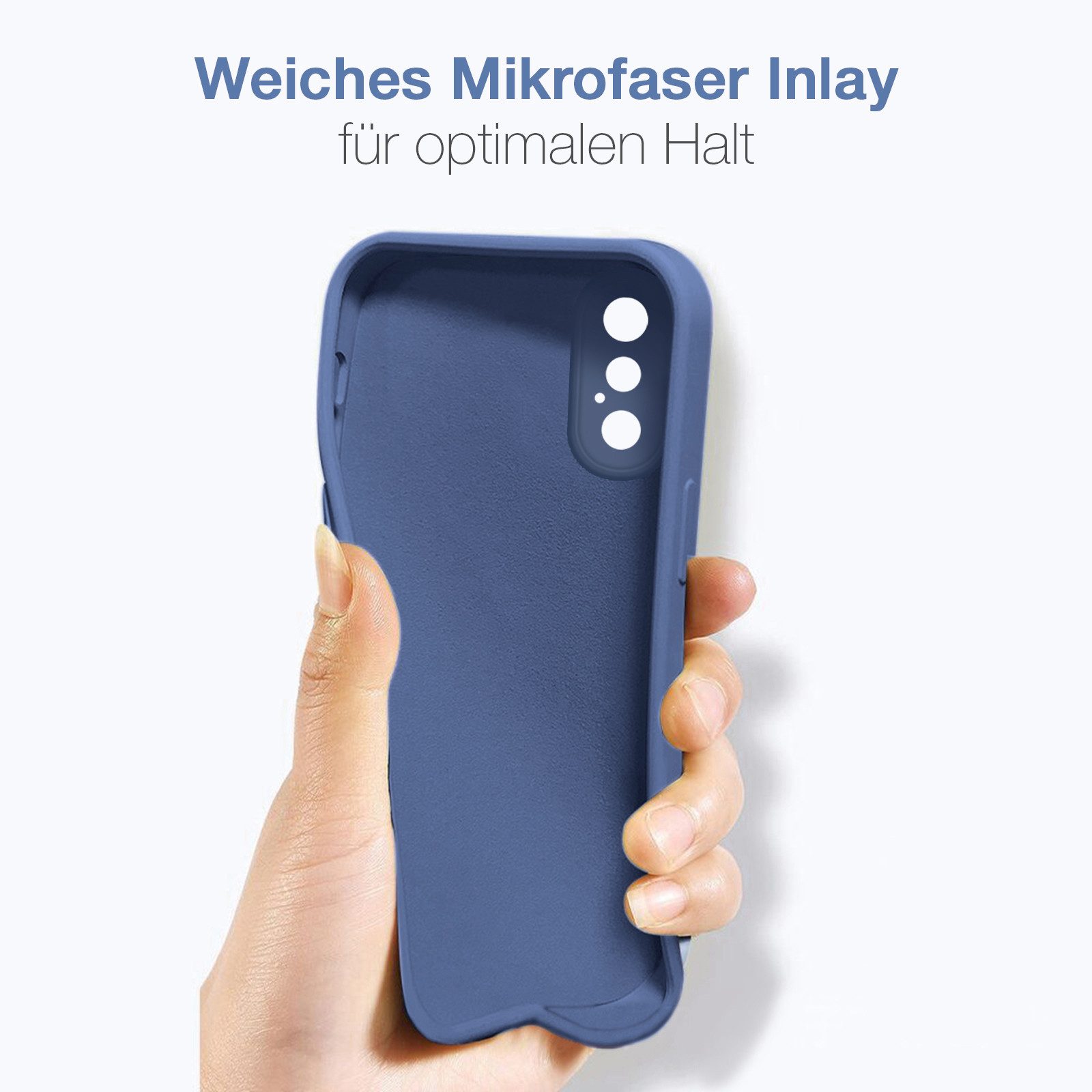 Tec-Expert Handyhülle SoftGrip Cover Hülle für Apple iPhone X, Handy Case Bumper integrierter Kameraschutz flexibel