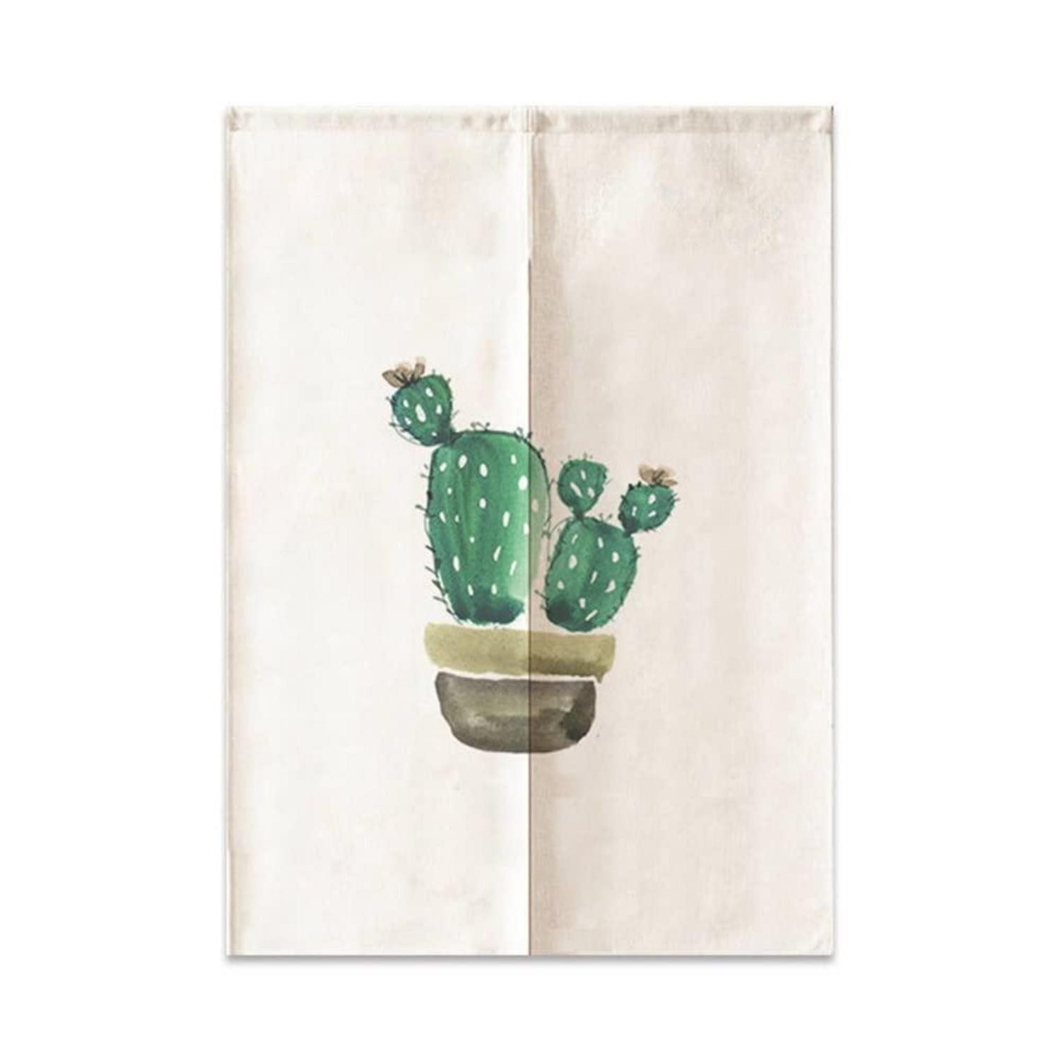 LuxusKollektion Türvorhang Gardinen Noren Eingetopfter Kaktus 85x120cm (1 St)