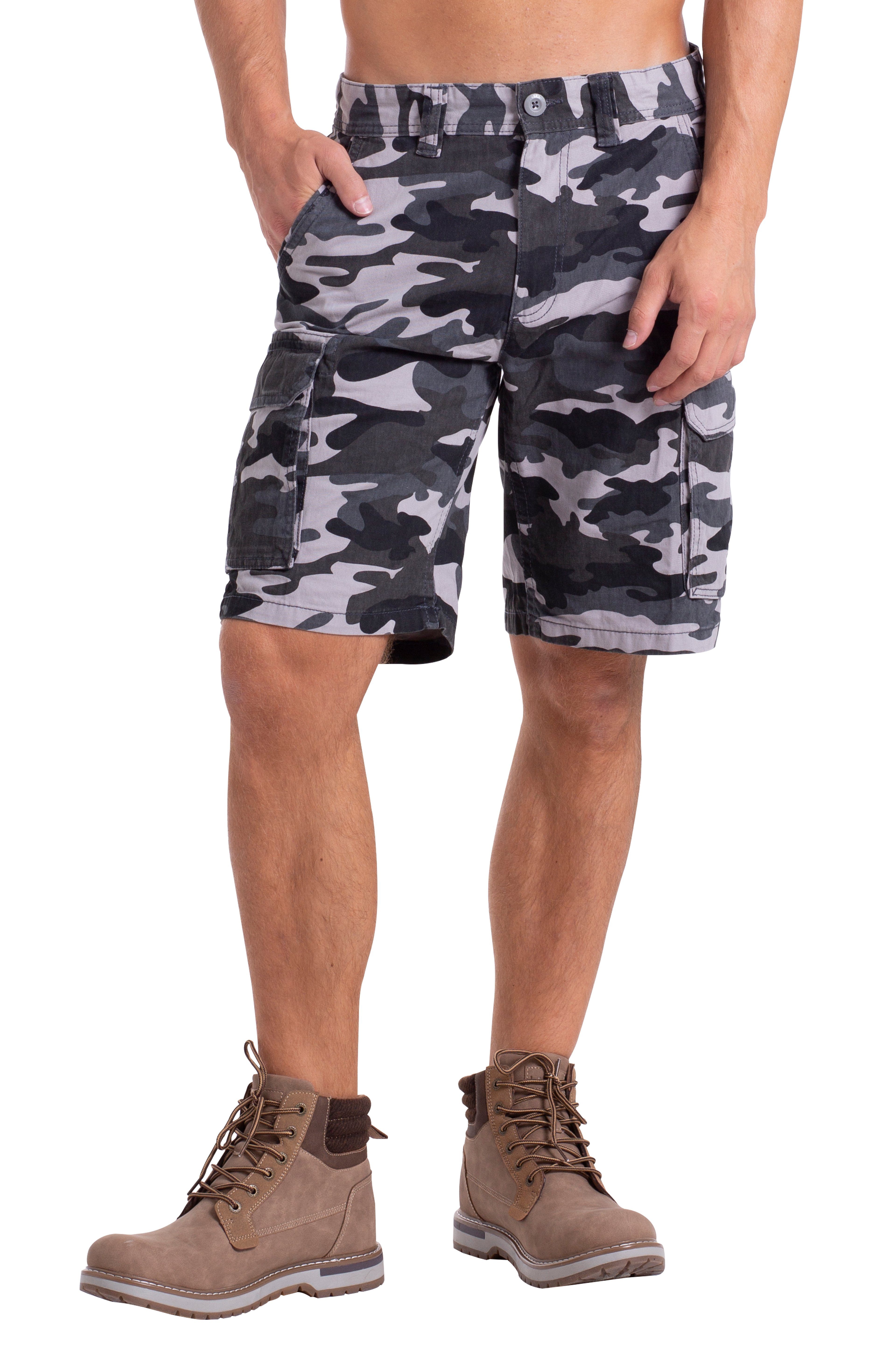 BlauerHafen Cargobermudas Herren Heer Camouflage Cargo Shorts Baumwolle Combat Arbeitskleidung 6 Cargotasche