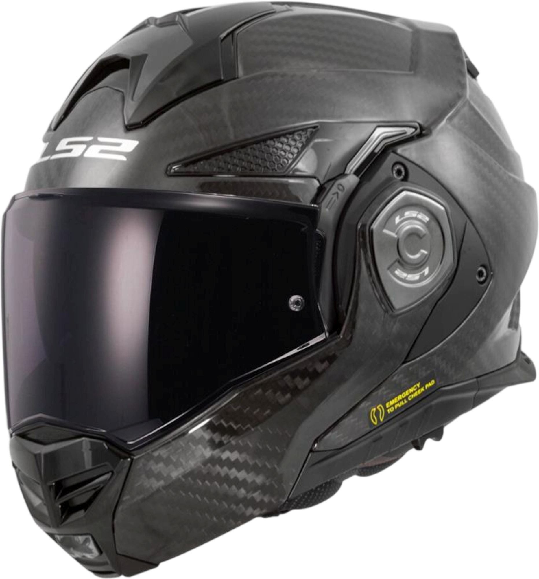 LS2 Motorradhelm FF901 Advant X Carbon Klapphelm, Vorbereitet Für Kommunikationssystem,notfallsystem-polsterung (eq