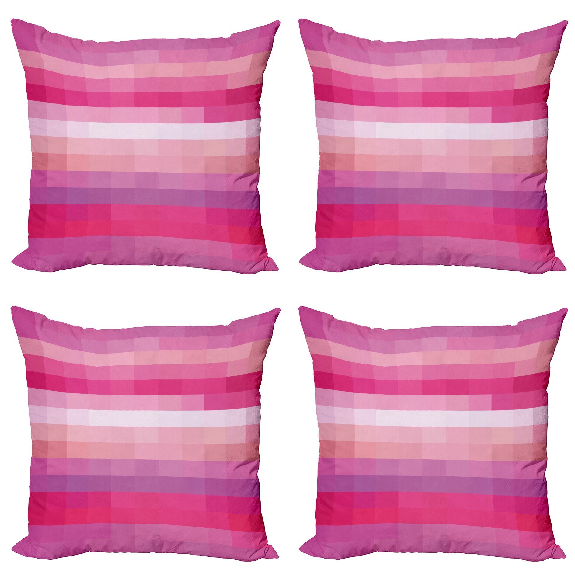 Modern Abakuhaus (4 Kissenbezüge Pink Accent Digitaldruck, Hot Zusammenfassung Stück), Doppelseitiger Vibrant