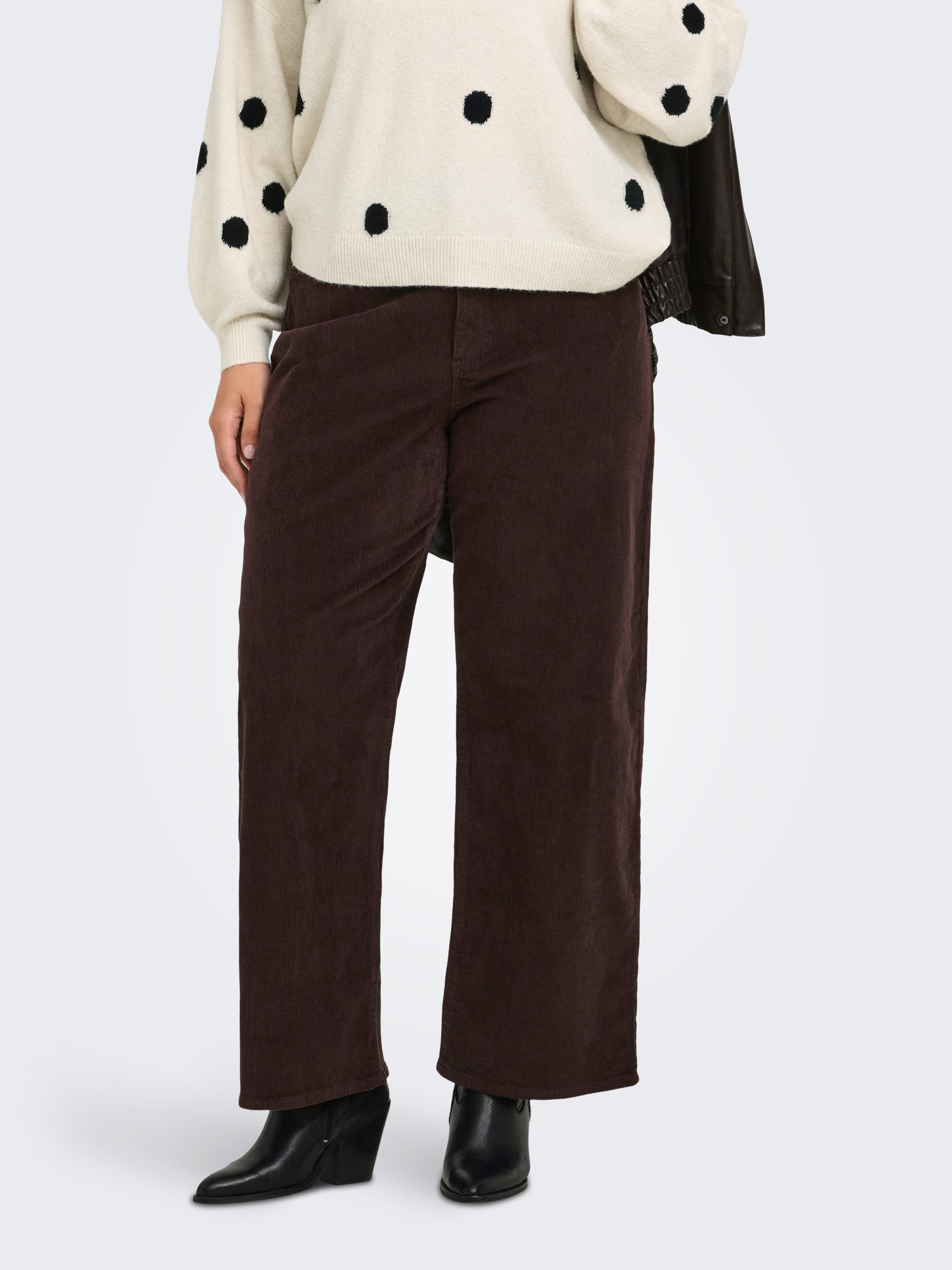 ONLY CARMAKOMA Cordhose CARHOPE GLOBAL EX HW WIDE CORD PNT NOOS Baumwollmischung, High Waist