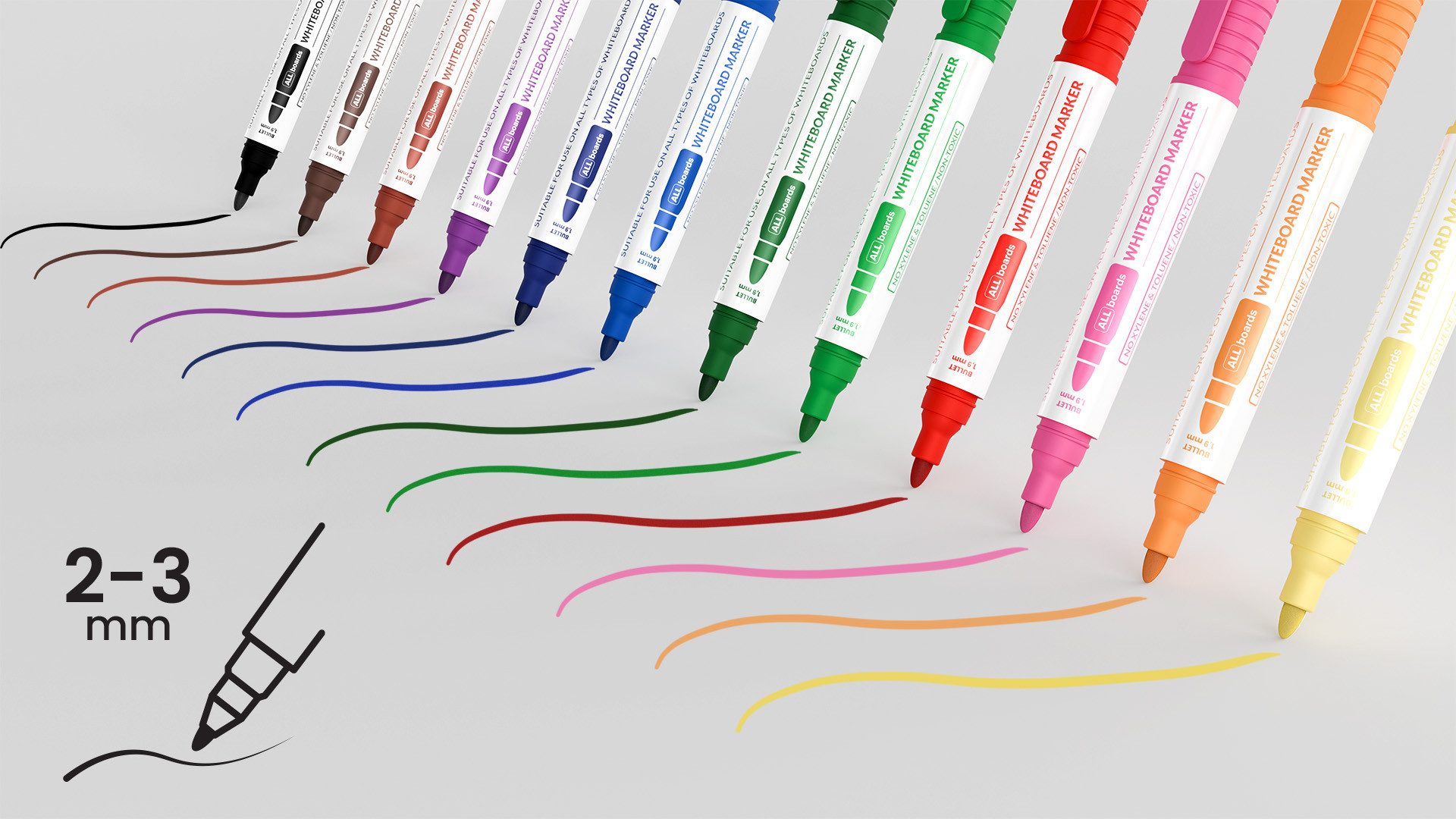 ALLboards Whiteboard Marker ALLboards Whiteboard-Marker-Set – 12 Stück