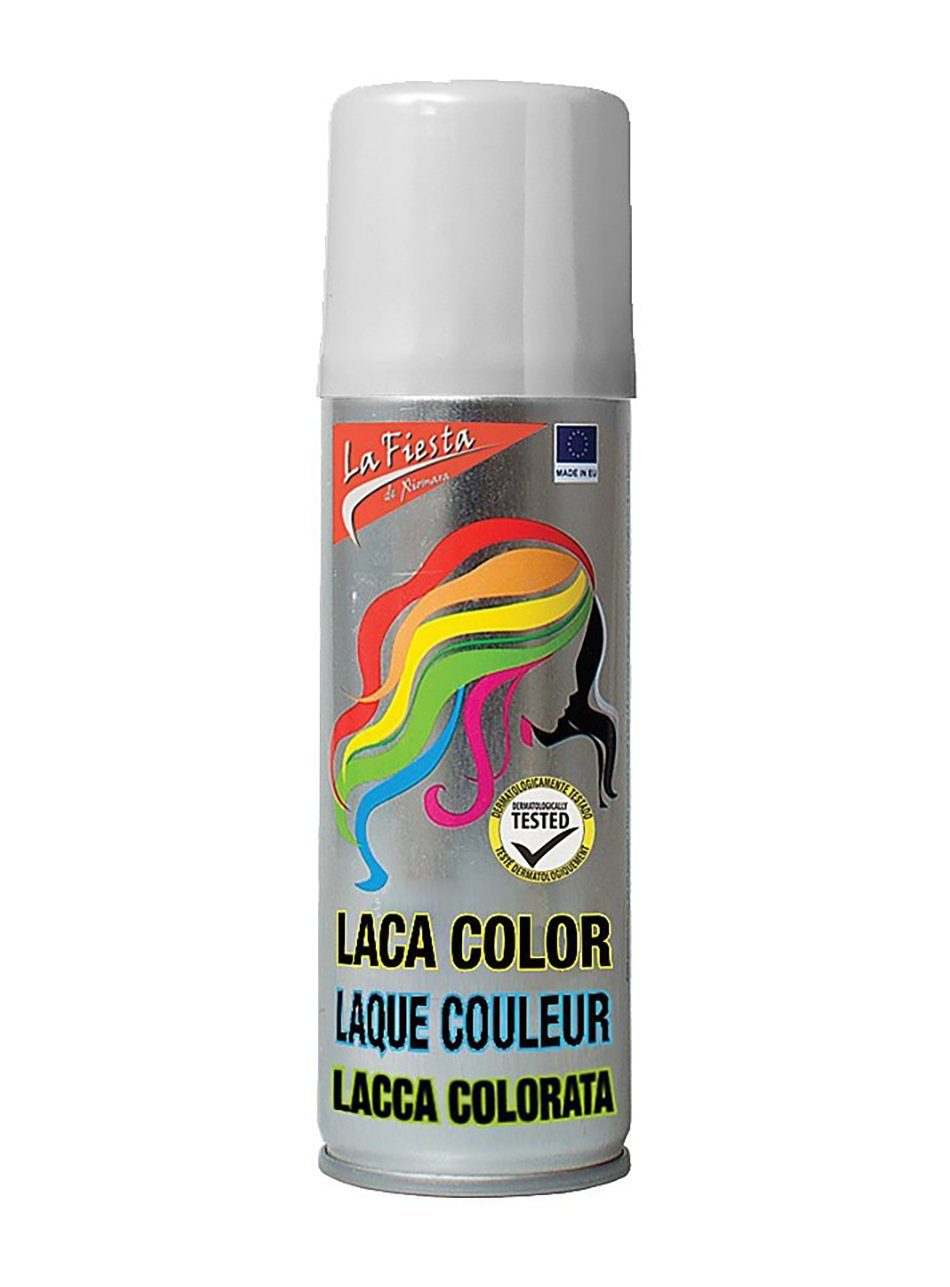 Maskworld Theaterschminke Haarspray - Haarfarbe grau - Karneval Fasching, Farbiges Haarspray für Karneval & Halloween