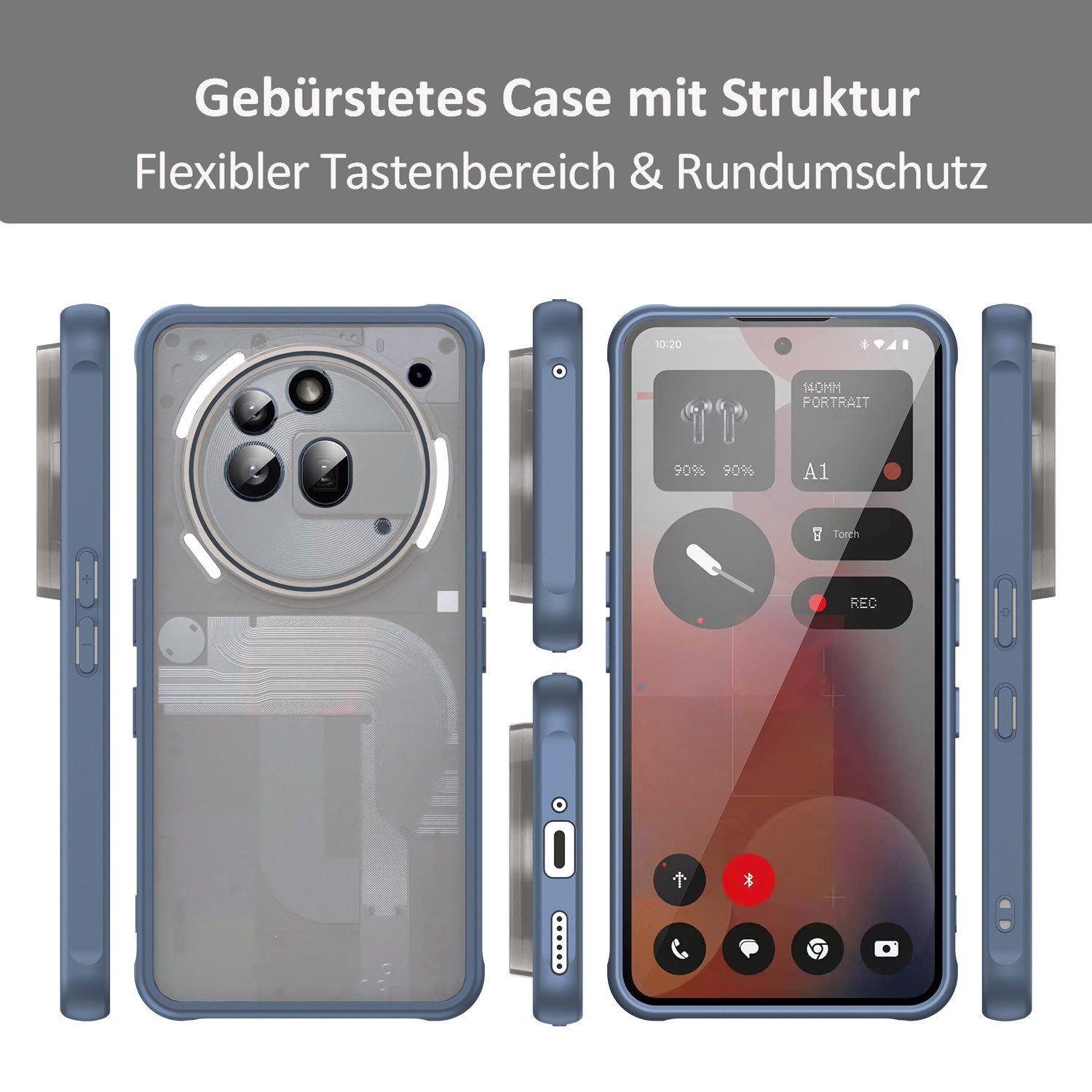 betterfon Handyhülle für Nothing Phone Matt Stoßfest Schutzhülle Back cover, Stoßdämpfendes TPU schützt vor Stürzen und Kratzern