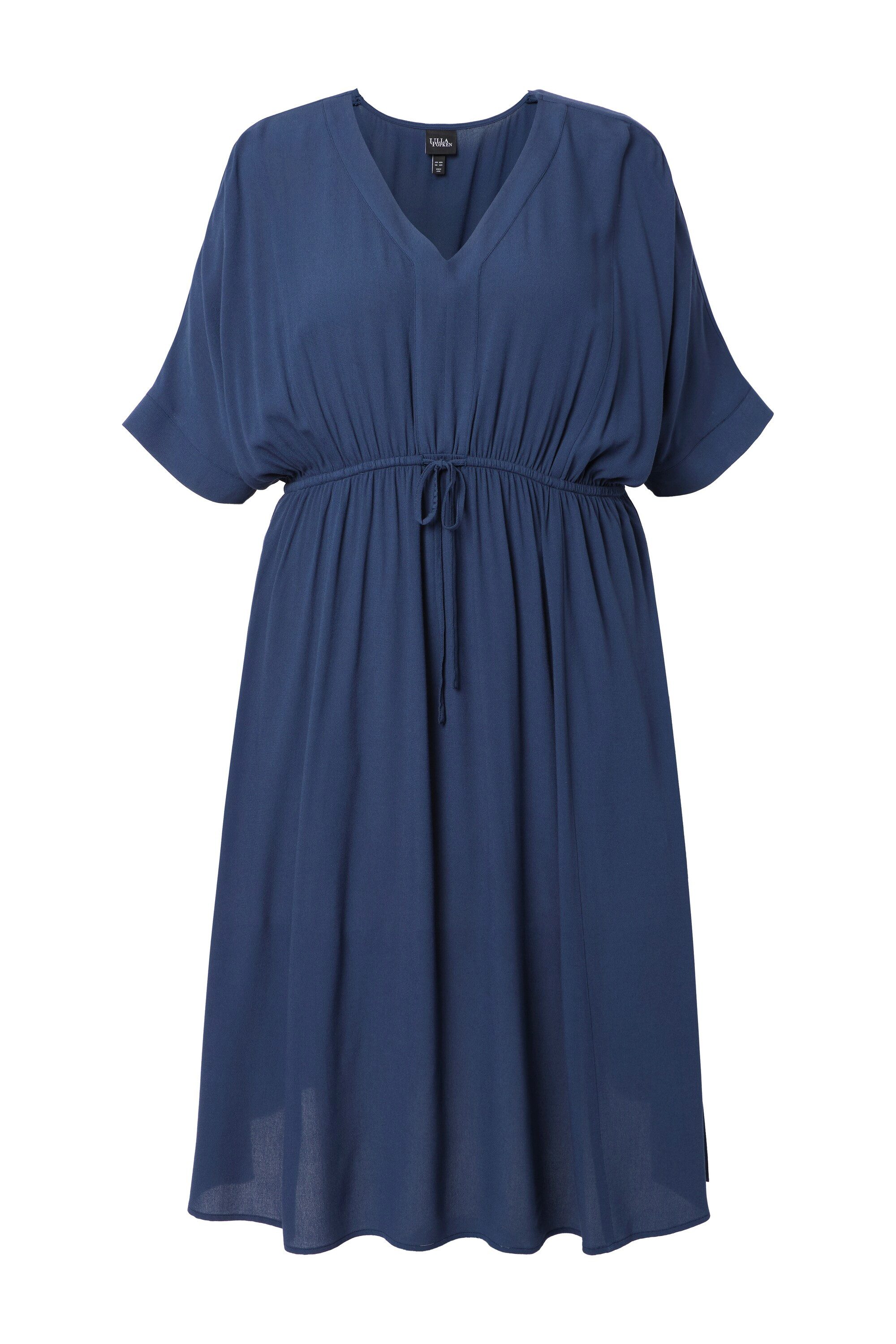 Ulla Popken Maxikleid Maxikleid A-Linie V-Ausschnitt Halbarm