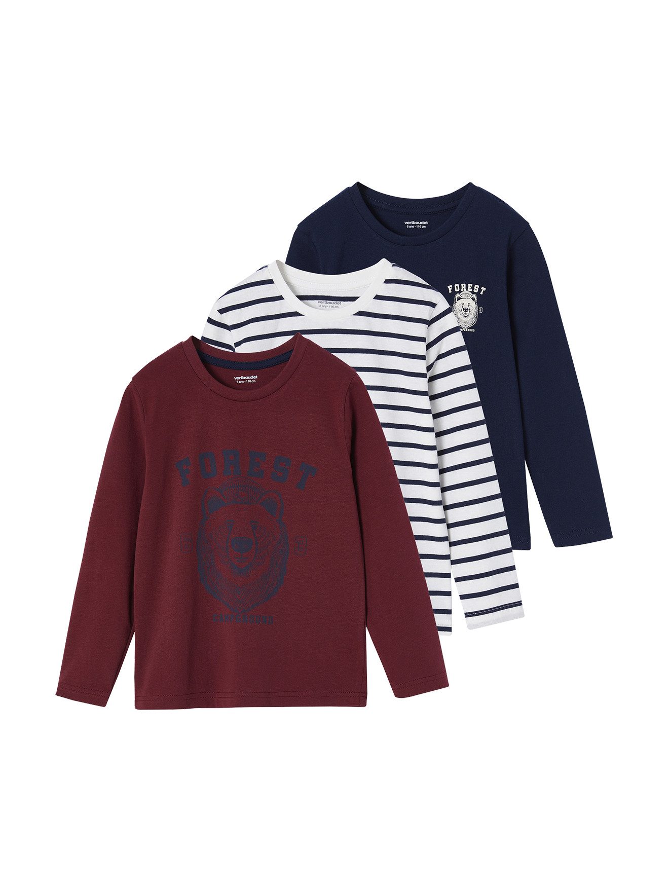 Langarmshirt 3er-Pack Jungen Langarmshirts BASIC