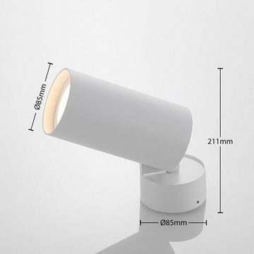 Arcchio Stehlampe Thabo, dimmbar, LED-Leuchtmittel fest verbaut, warmweiß, Modern, Aluminium, Kunststoff, weiß (RAL 9016), 1 flammig, inkl.
