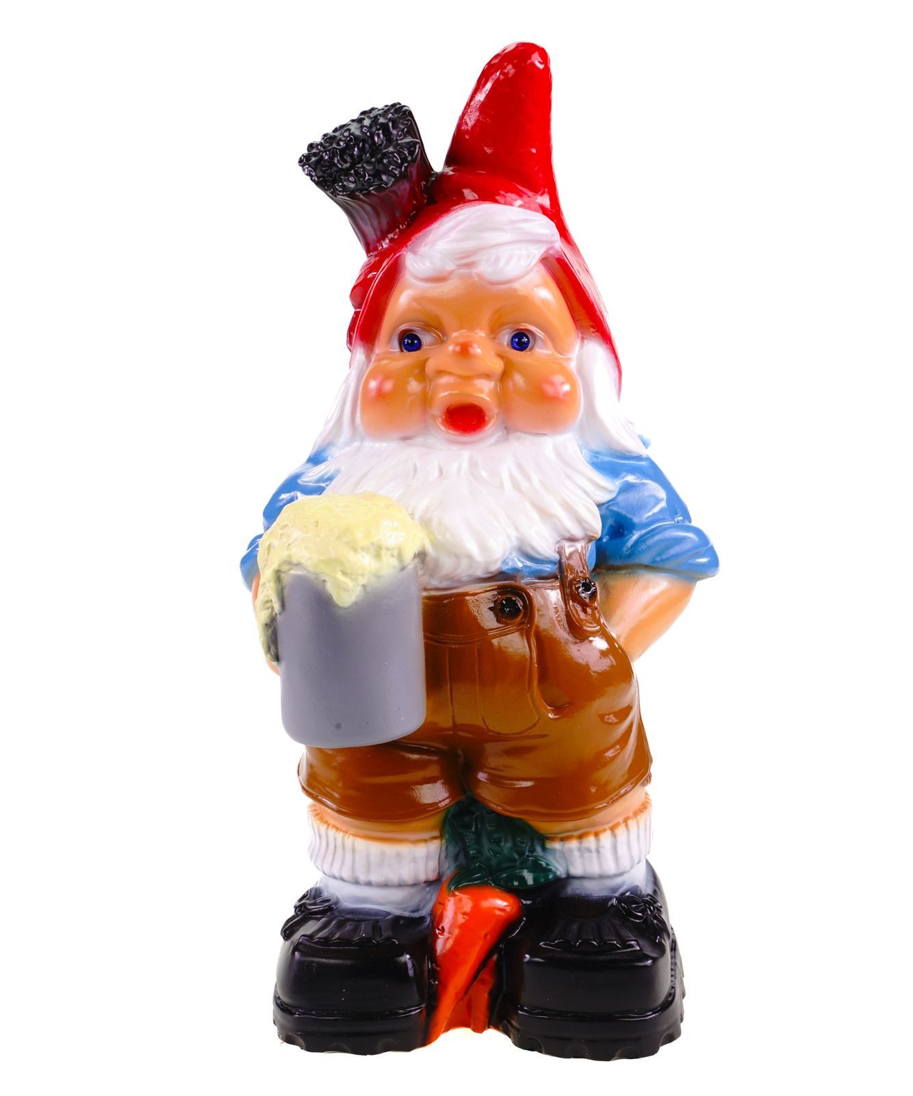Kremers Schatzkiste Gartenzwerg Oktoberfest Wetterfester PVC Gartenzwerg 36x15cm Gnom Made in Germany