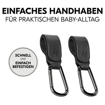 Hauck Wickeltasche Universal Kinderwagen Haken - Schwarz (2-tlg), für Tragetaschen / Wickeltaschen