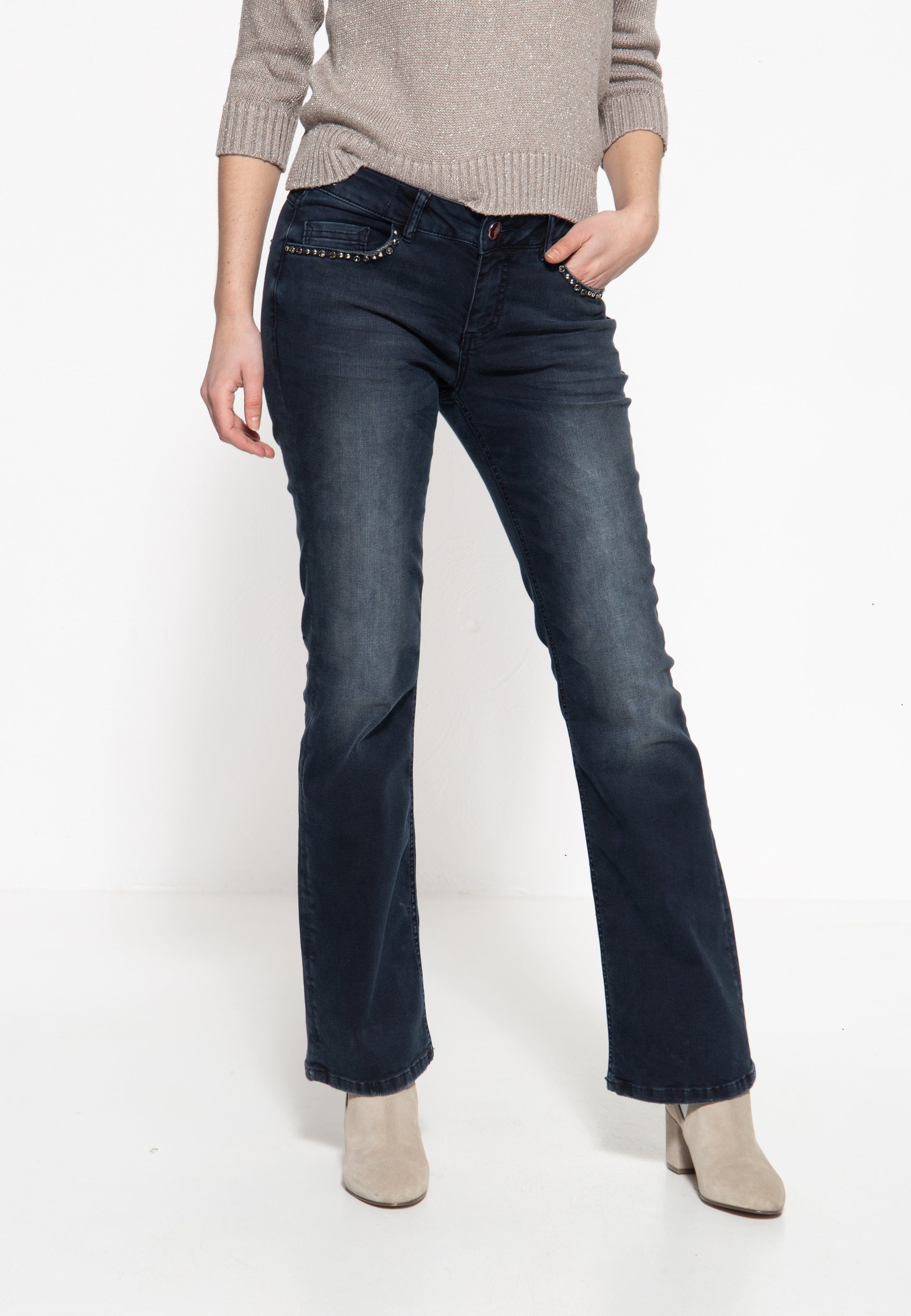 ATT Jeans Slim-fit-Jeans Brenda mit Strass-Akzenten