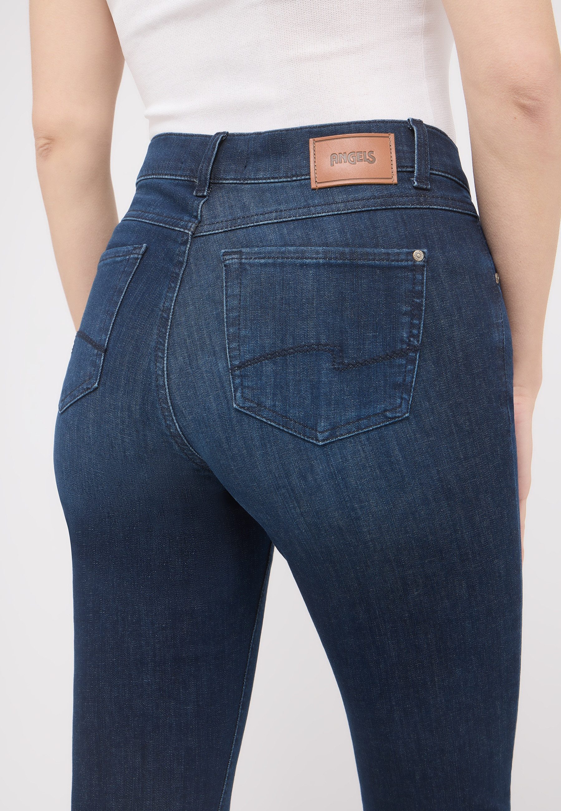 ANGELS Bequeme Jeans Cici Slim Fit Jeans – Jeans mit authentischem Used-Look