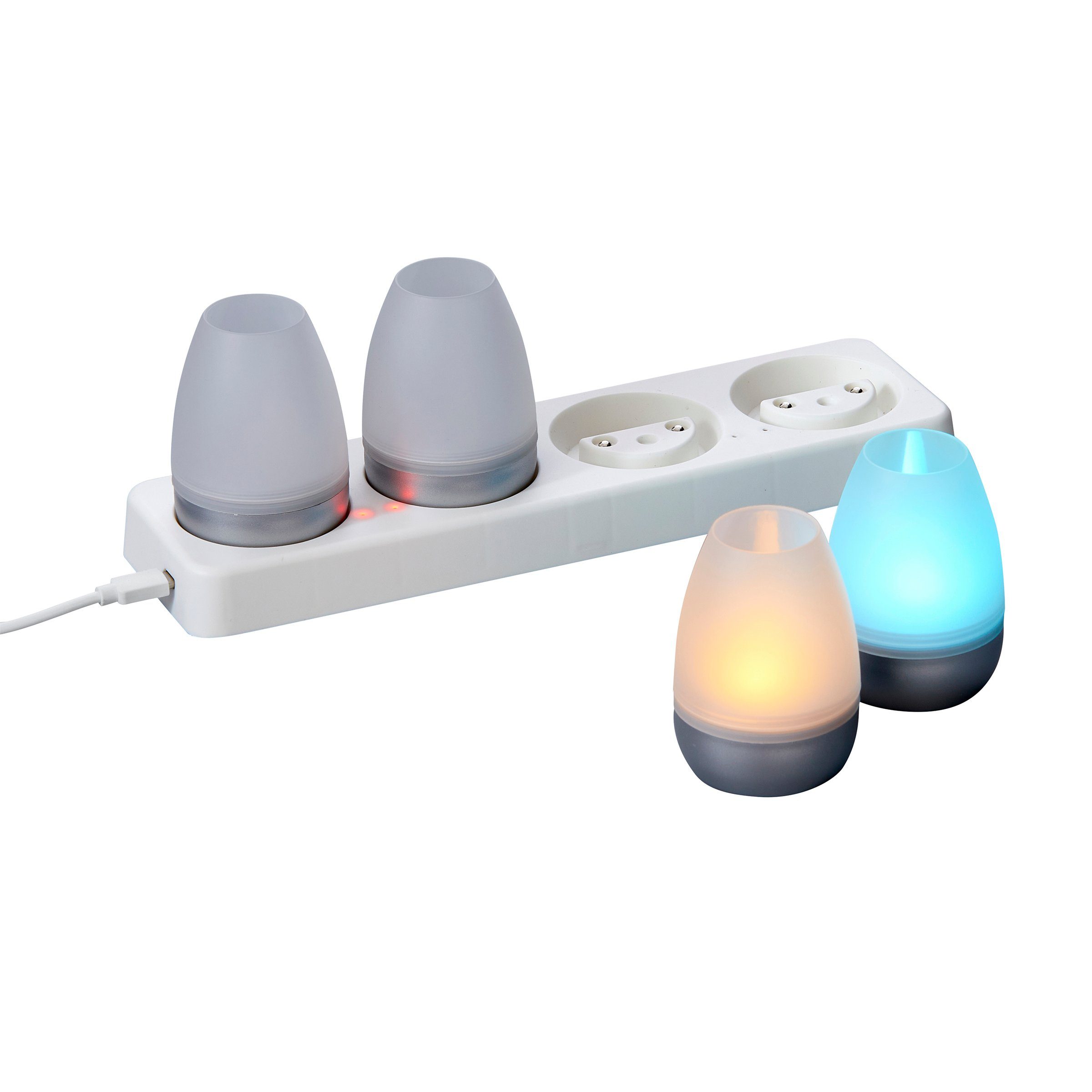 Northpoint LED Dekolicht LED Akku Lounge Lights Kabellos für Innen und Außen RGBW Flackereffekt