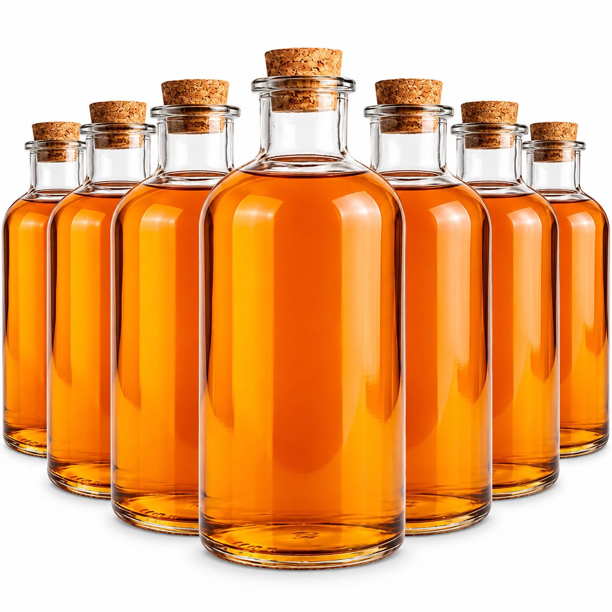 Sendez Trinkflasche 6 Glasflaschen mit Korken 250ml Vorratsflaschen Öl Essig Likör
