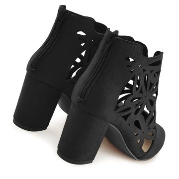 LASCANA High-Heel-Stiefelette mit femininer Spitze und Blockabsatz, Ankle Boot, Stiefel