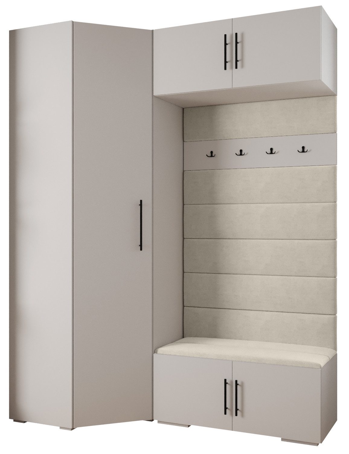 ABIKS MÖBEL Kompaktgarderobe INOVA 3 SATZ 21 Möbelset, Garderobe mit Kleiderstange und Regalen
