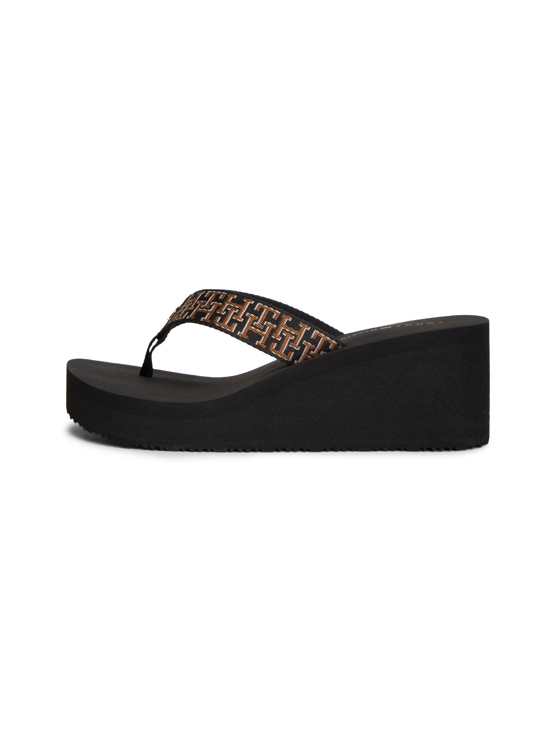 Tommy Hilfiger TH WEDGE SUMMER SANDAL MONO Zehentrenner Keilabsatz, Plateau, Dianette mit TH-Logoprint – Bild 5 von 5