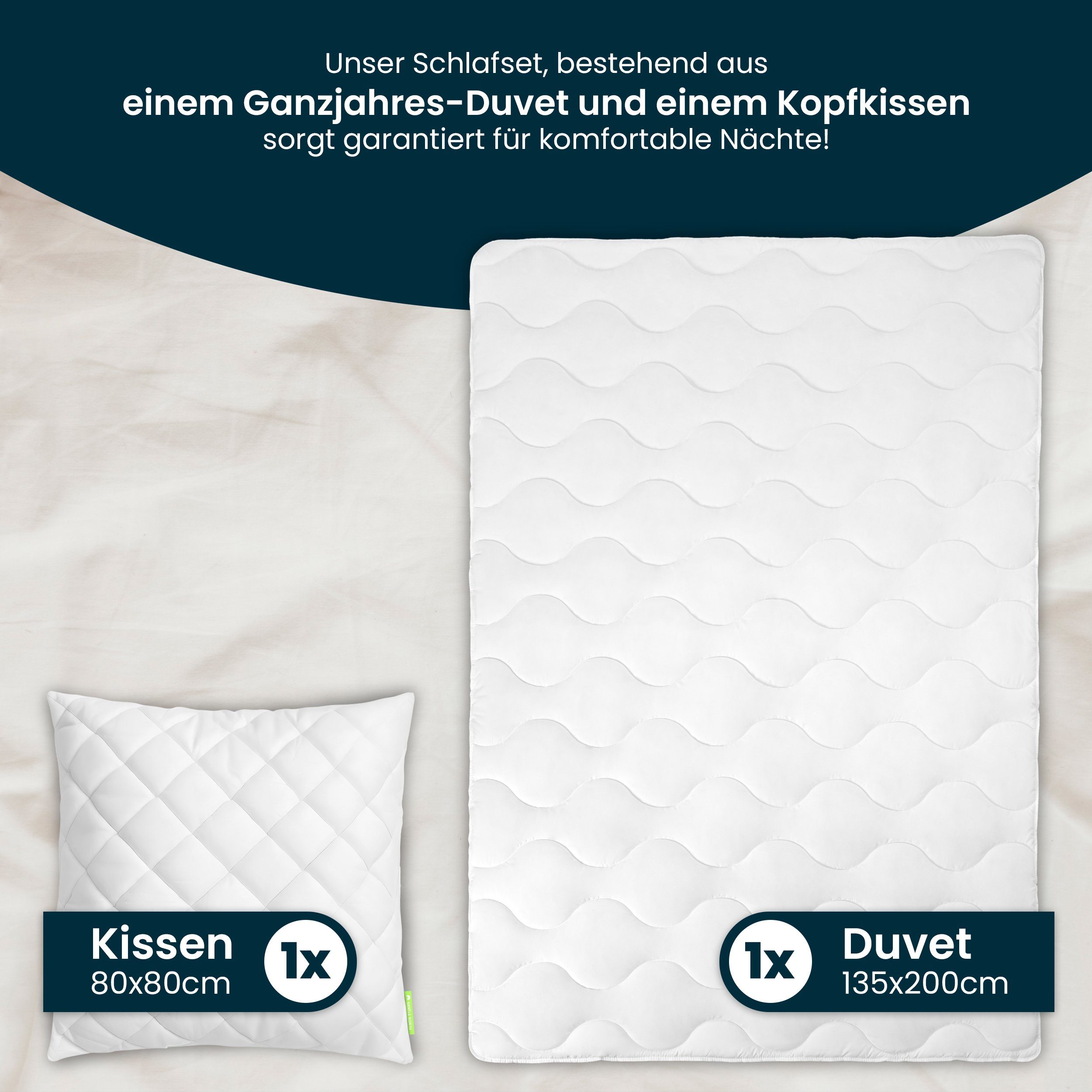Gentle North Microfaserbettdecke + Kopfkissen Bettdecke günstig online kaufen