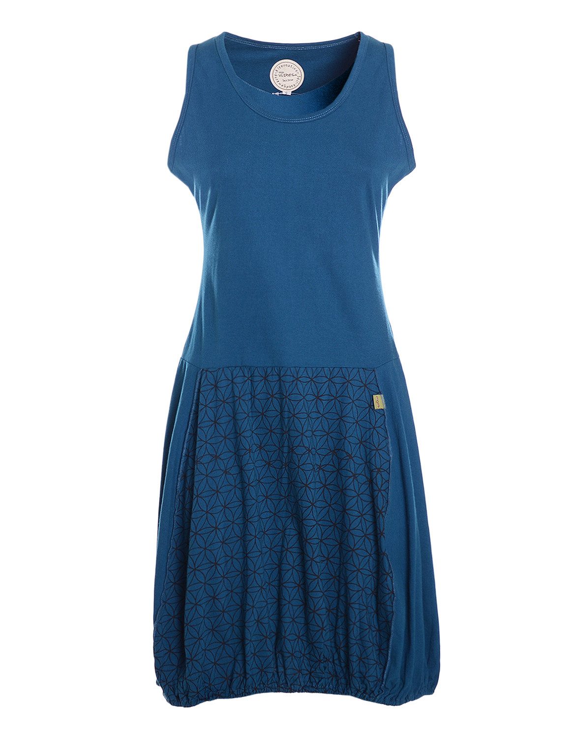 Vishes Ballonkleid Sommerkleid Damen Bedruckt Blume des Lebens Ärmellos Jersey Alternative Mode, Boho, Hippie, Ethno, Festival