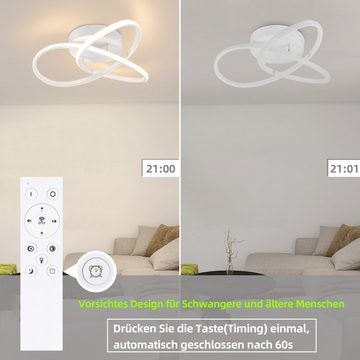 ZMH LED Deckenleuchte 3 Blatten Geometrie Design, dimmbar, LED fest integriert, Tageslichtweiß, ‎33 W, ‎40CM, weiß