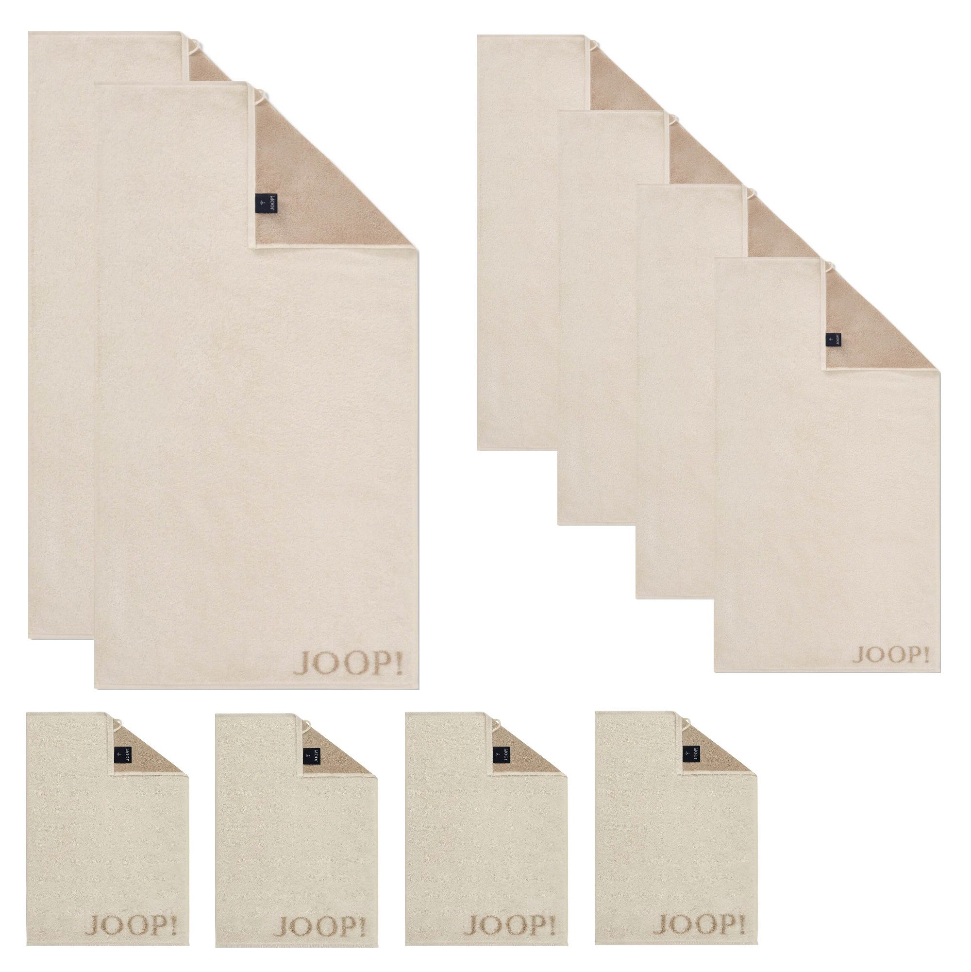 JOOP! Handtuch Set JOOP! 1600-76 Set 10-tlg. creme 2x Duschtuch 4x Handtuch 4x Gästetuch, Walkfrottier (Spar-Set, 10-St)