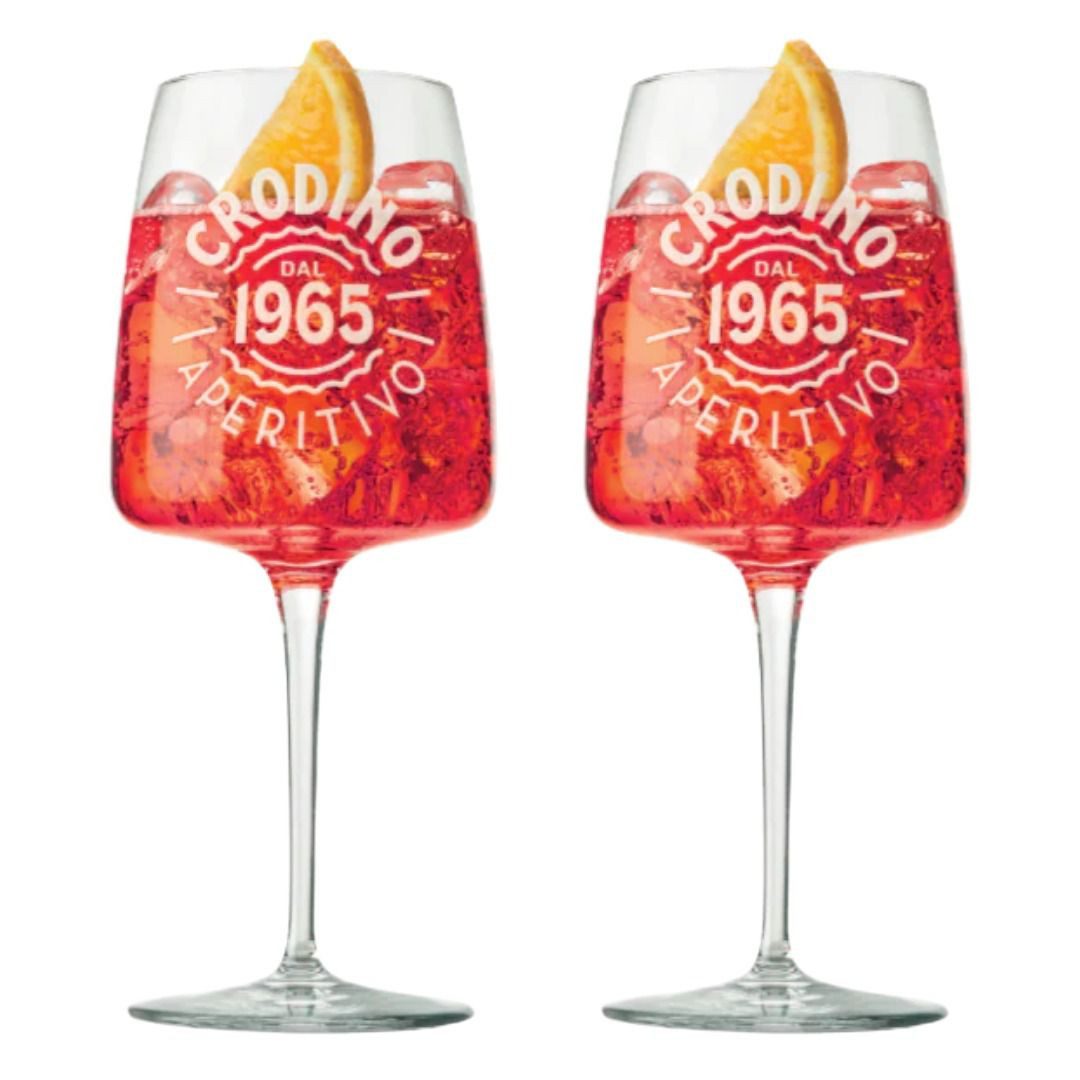 Mixcompany Gläser-Set Crodino Aperitivo Gläser 2er Set – Original Designgläser für sti