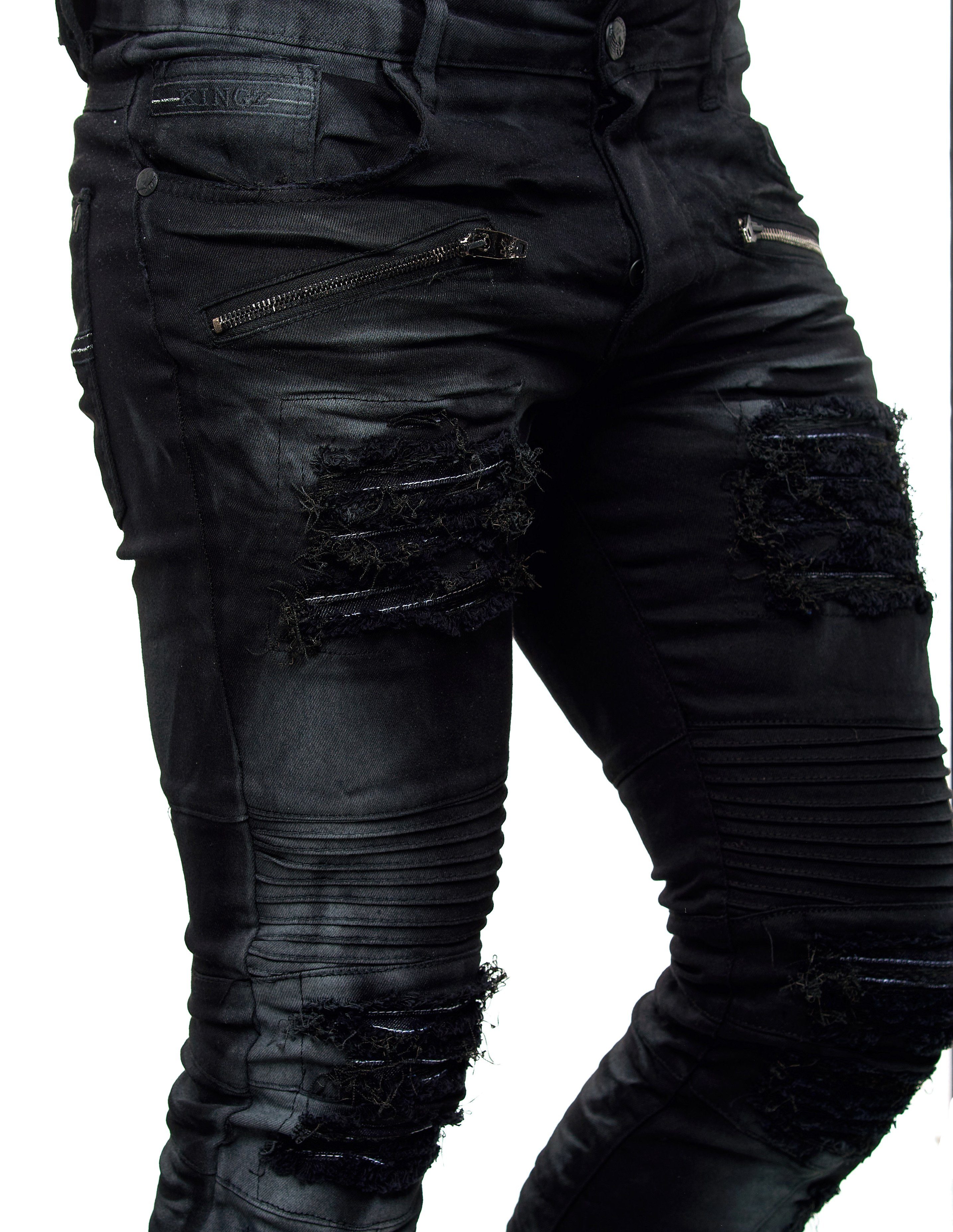 KINGZ Slim-fit-Jeans im angesagten Destroyed-Look