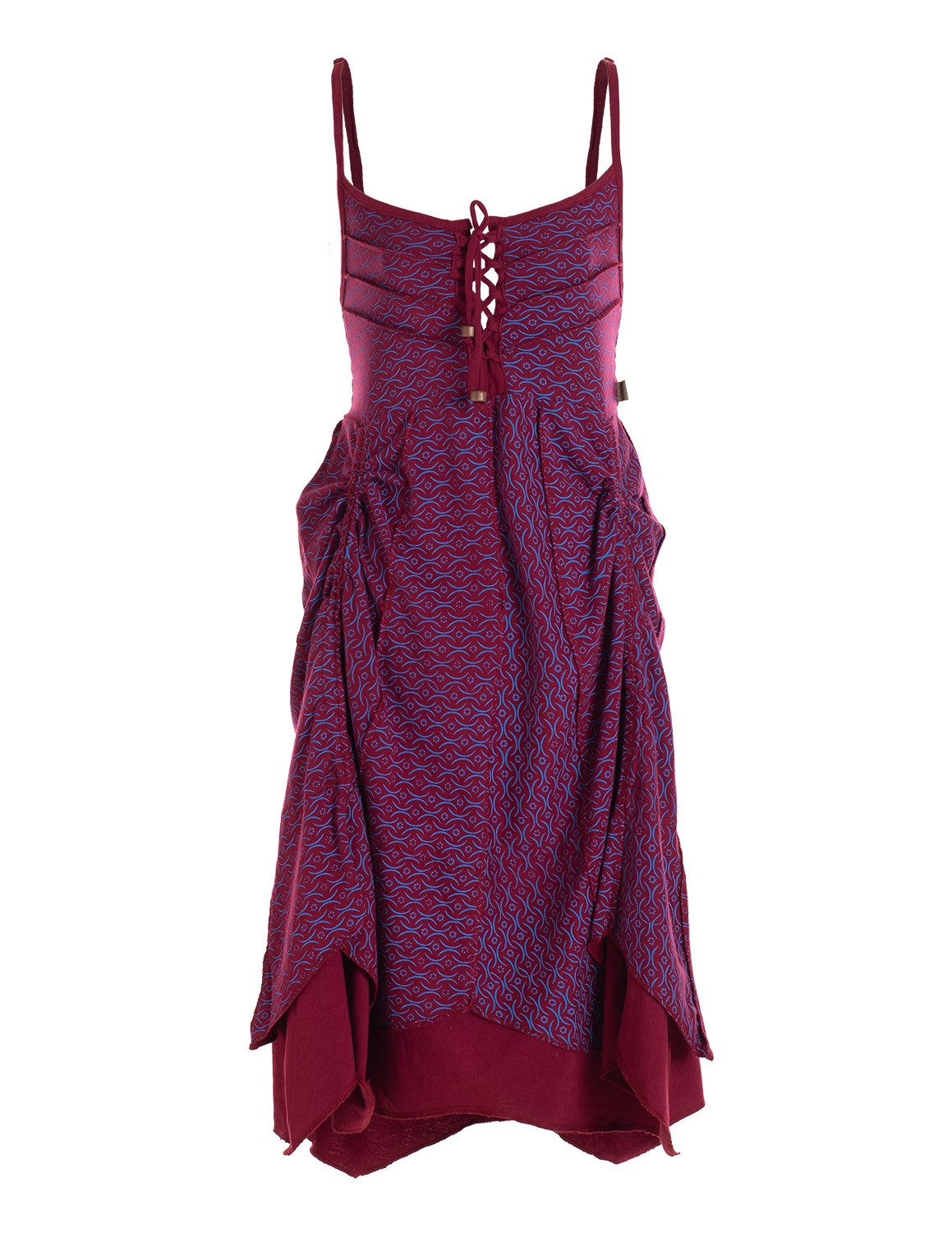 Vishes Sommerkleid Damen Sommer-Kleider längen-verstellbar Spagettiträger-Kleid Hippi, Ethno, Goa Style