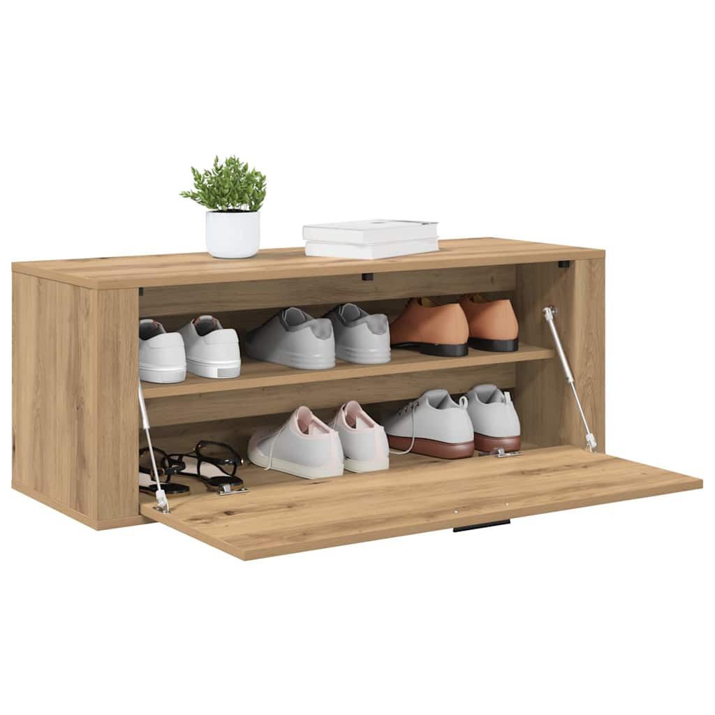 vidaXL Schuhregal Schuhschrank 100 x 35 x 38 cm Holzwerkstoff Artisan-Eiche, 1-tlg.