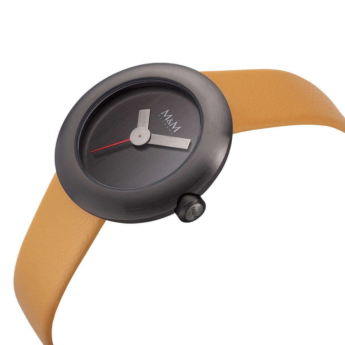Quarzuhr Armbanduhr Damen Leder Basic-M, (1-tlg), Analoguhr rund mit Lederarmband, Designer Uhr, deutsche Manufaktur, inkl. edles Etui