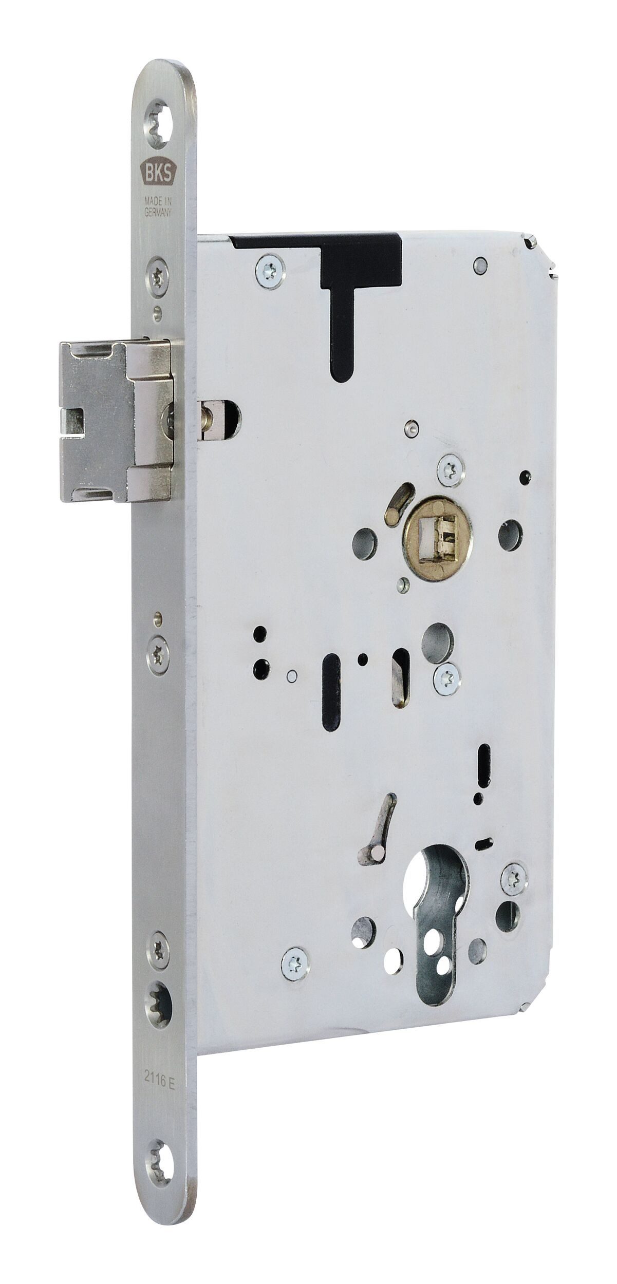 BKS Einsteckschloss, Dornmaß 65 mm, Objekttür-Selbstverriegelndes-Panik PZ65 / 72/9, B-2116-E, DL, 24rd
