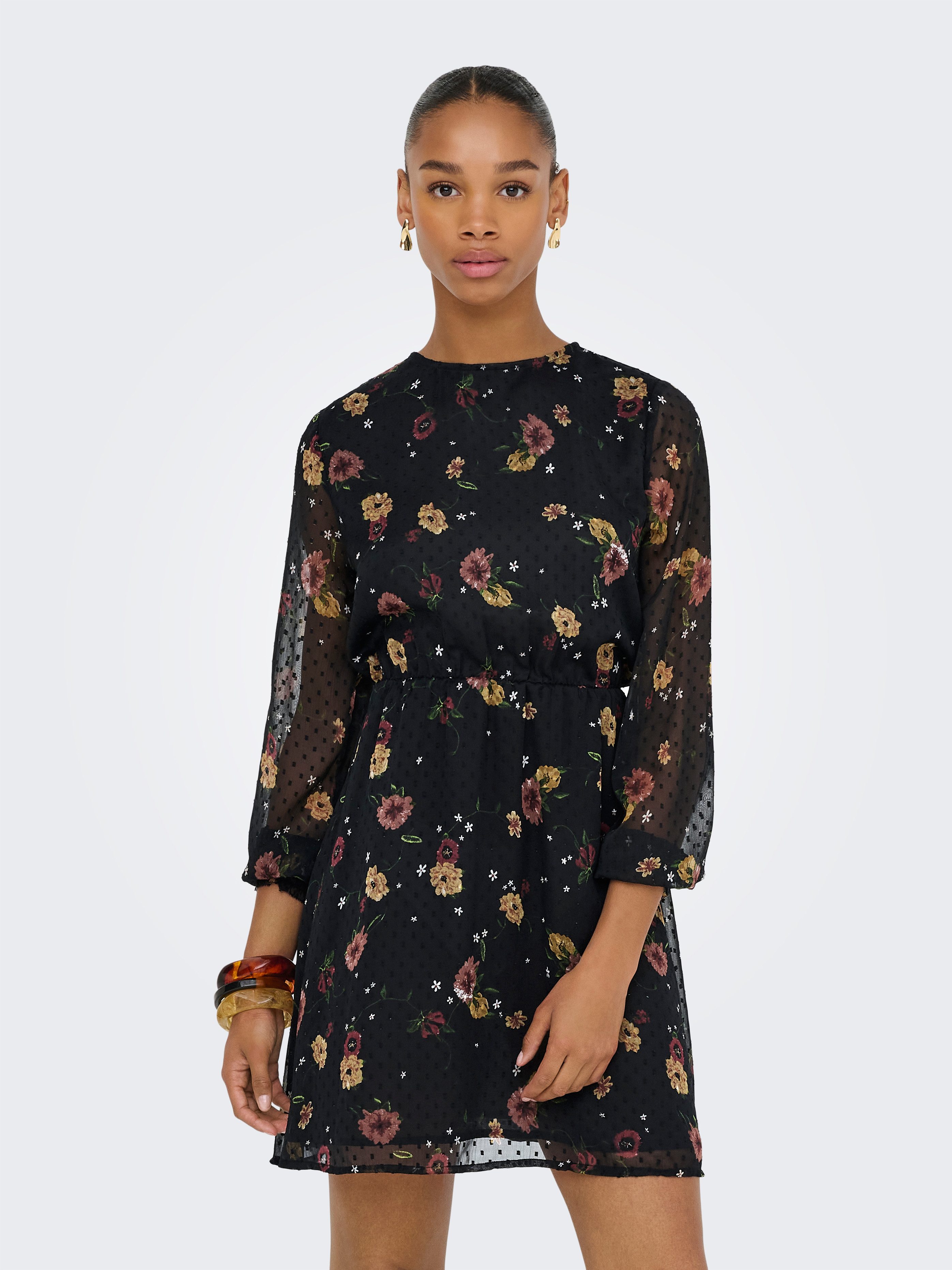 ONLY Druckkleid ONLELIZA LIFE LS O-NECK günstig online kaufen