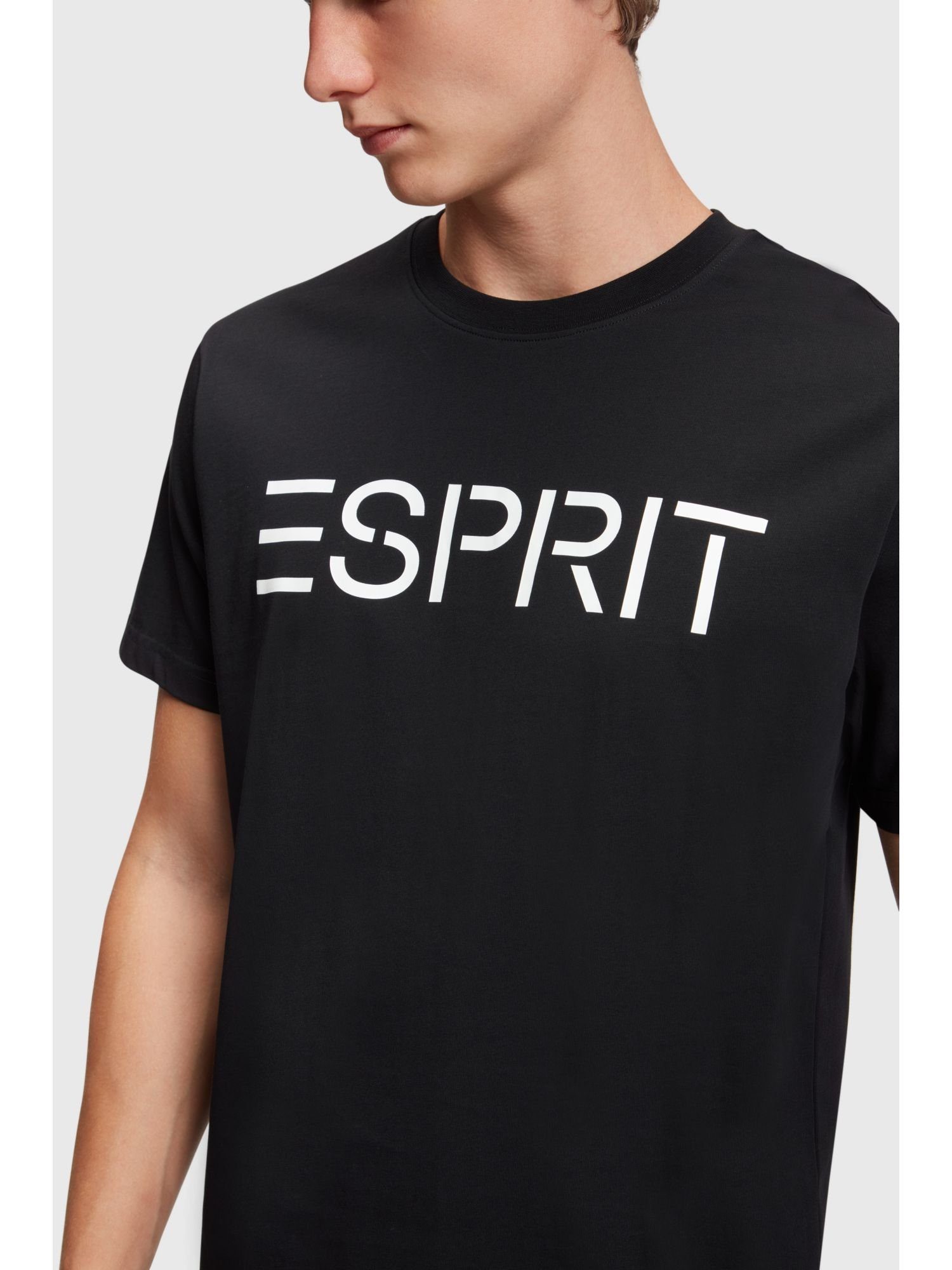 T-Shirt Esprit mit Logo T-Shirt BLACK (1-tlg)