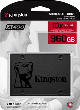 Kingston A400 interne SSD (960 GB) 500 MB/S Lesegeschwindigkeit, 450 MB/S Schreibgeschwindigkeit