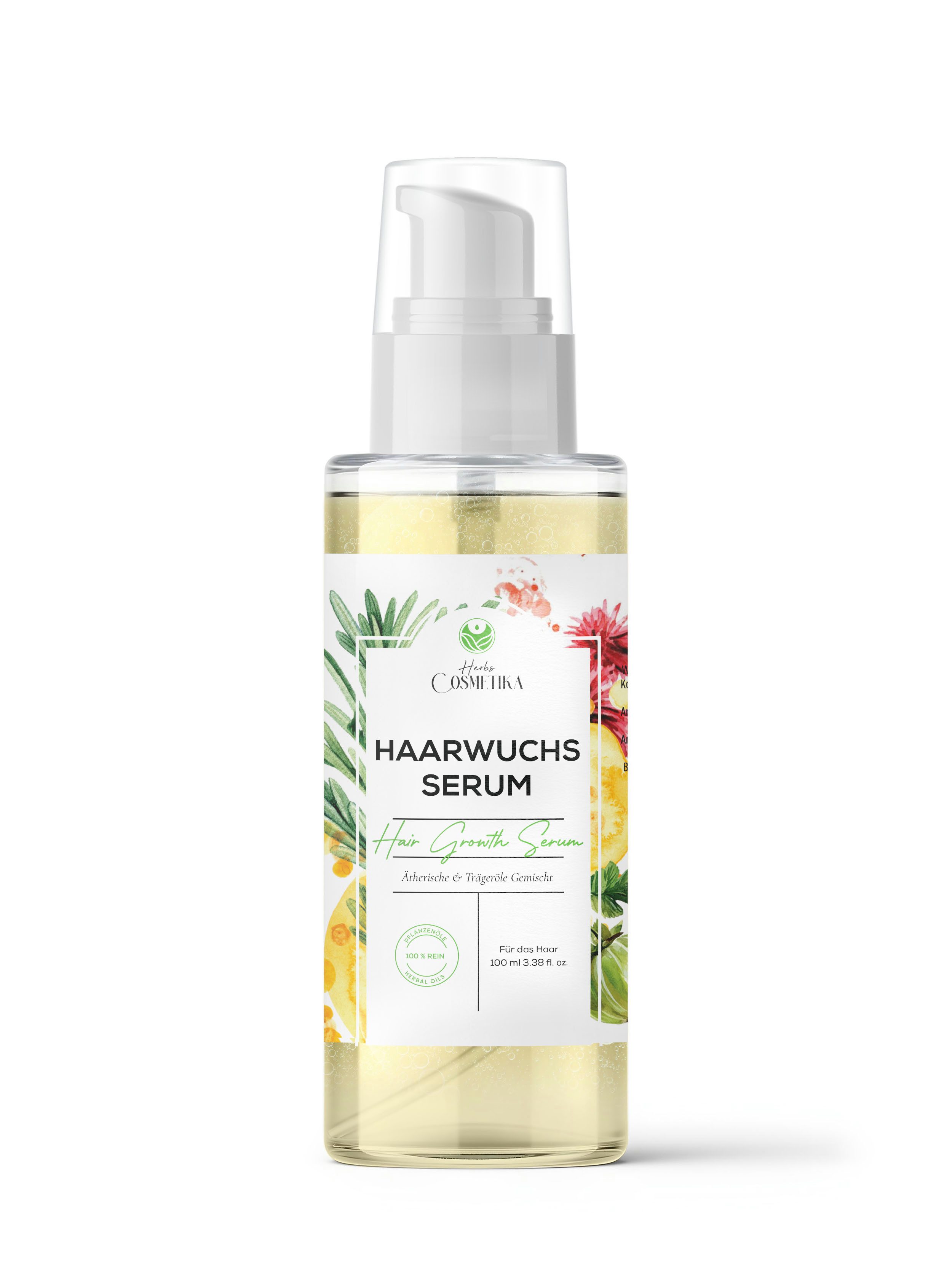 Herbs Cosmetica Haaröl Haarwuchs-Serum – 100 % pflanzlich stärkend vitalisierend 100 ml, Pflegt revitalisiert für sichtbar gepflegtes glänzendes vitales Haar