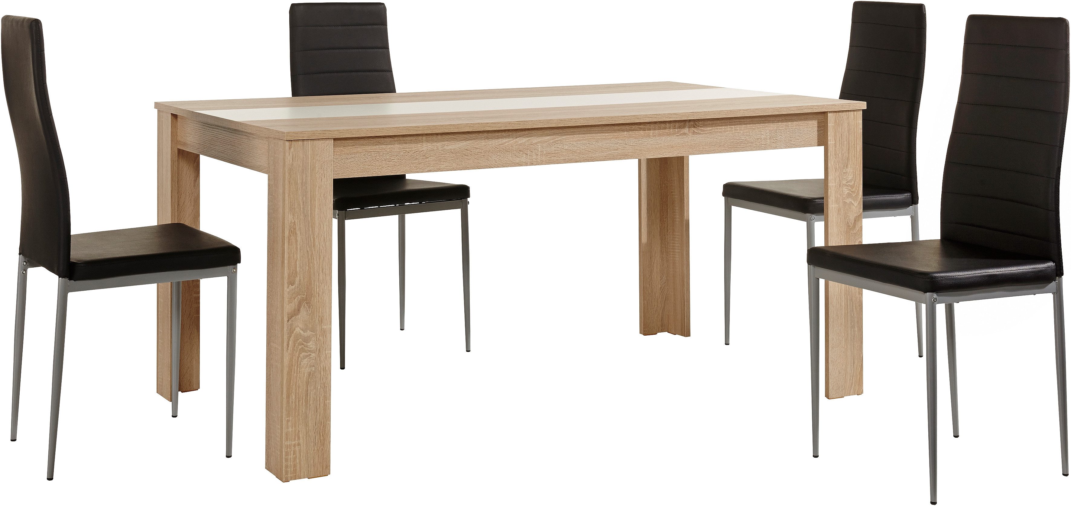 Home affaire Essgruppe Pluto, (Set, 5-tlg), moderne Tischgruppe, Tisch, 4 S günstig online kaufen