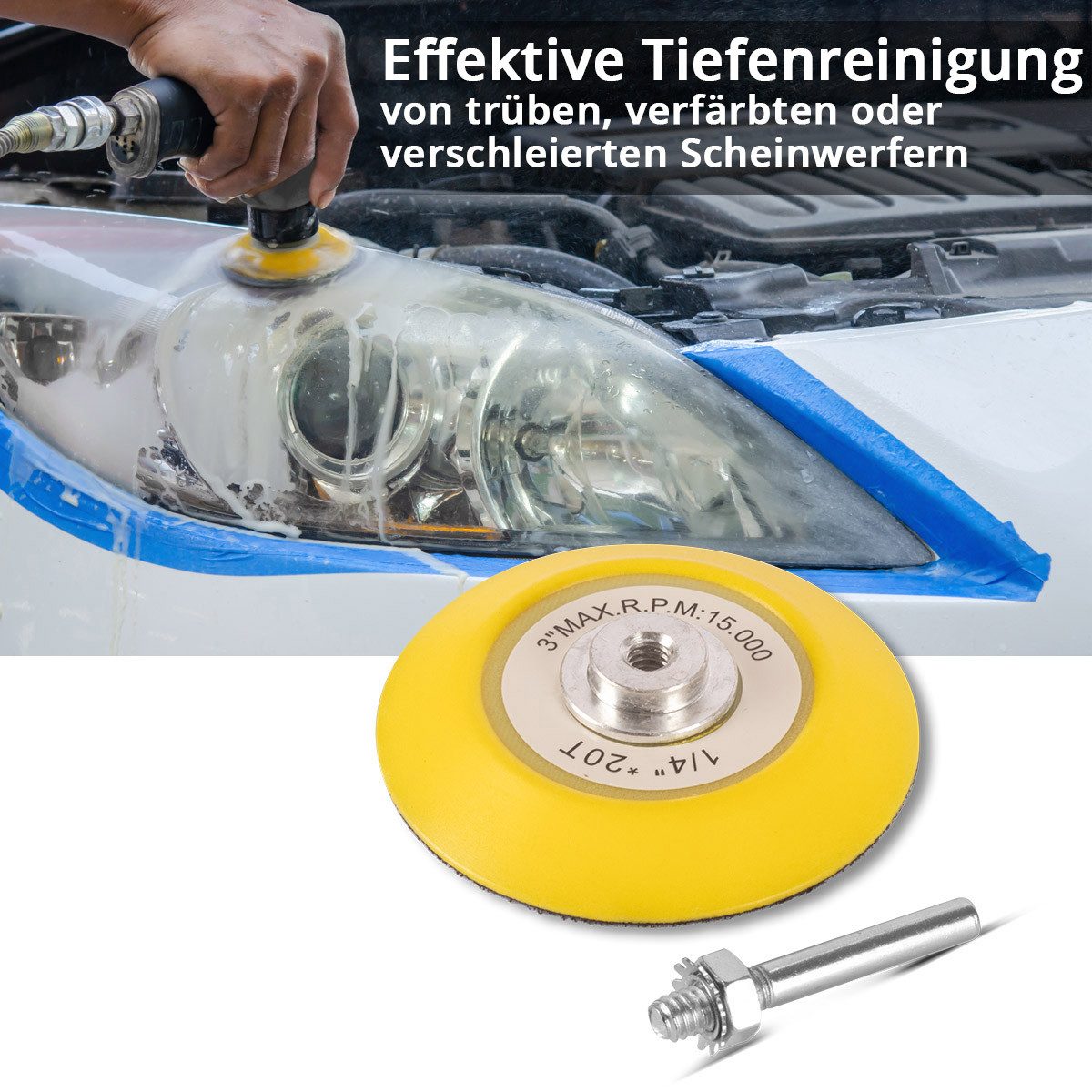 STAHLWERK Reparatur-Set Scheinwerfer Reparatur Set 41-teilig Polierset für Akkuschrauber, Set, 9-St., Set, Universell einsetzbar