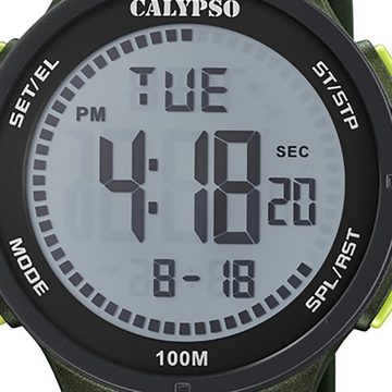 CALYPSO WATCHES Digitaluhr Calypso Herren Uhr Digital K5803/2, Herrenuhr rund, groß (ca. 44mm), Kunststoffarmband, Fashion-Style