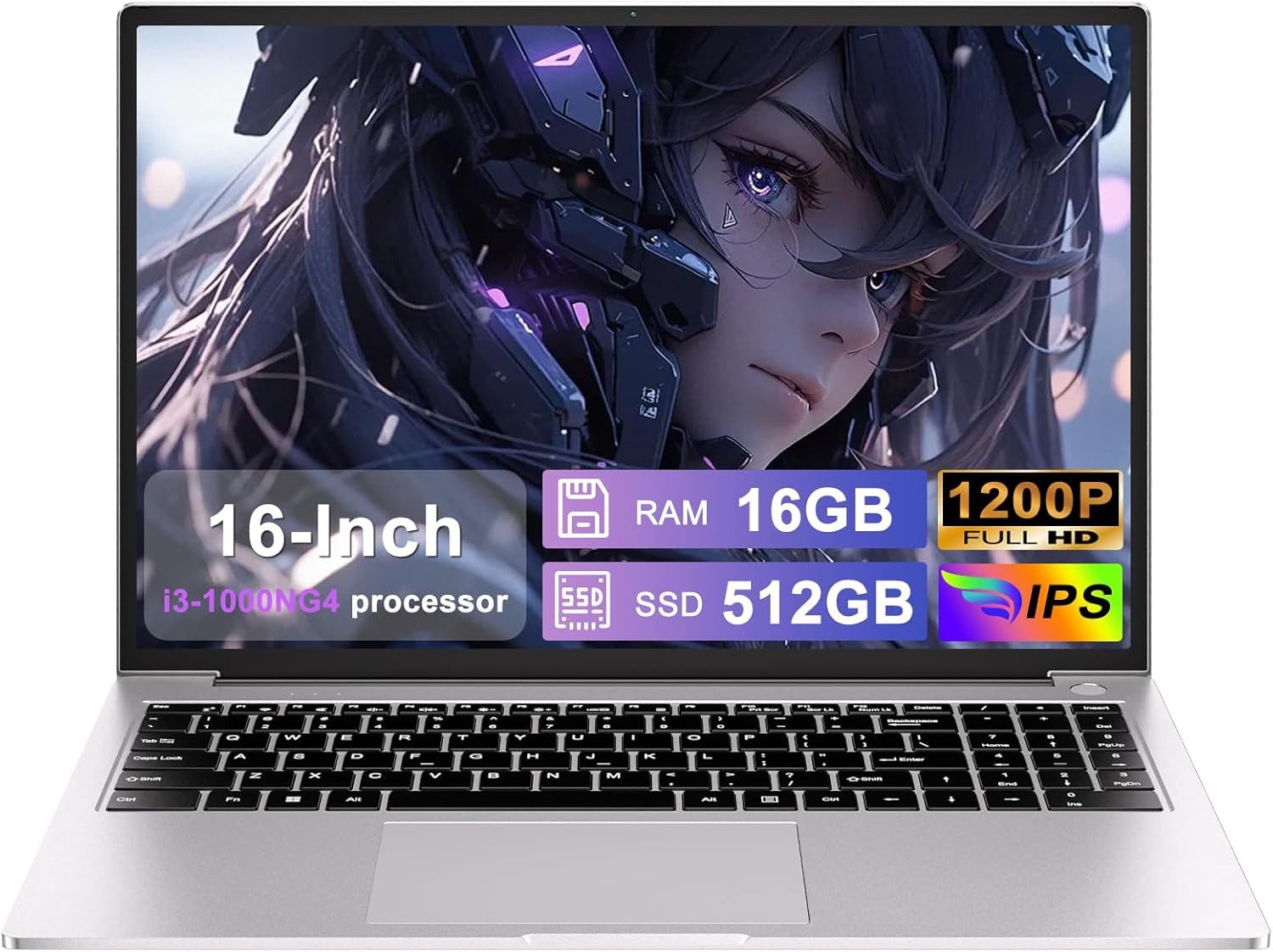 bvate 16-Zoll-Laptop 16 GB RAM 512 GB SSD FHD-Display Core i3 180° Notebook (35 cm/16 Zoll, Core i3, Core i3)