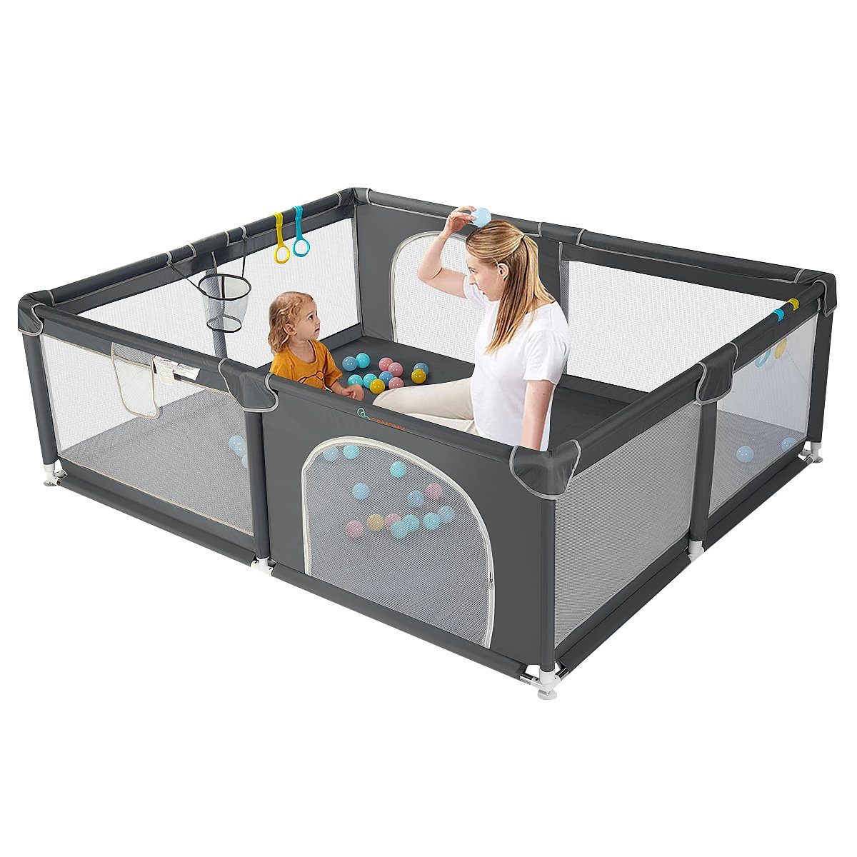 Comomy Laufgitter, Baby Krabbelgitter Kinder Schutzgitter mit Kugeln günstig online kaufen