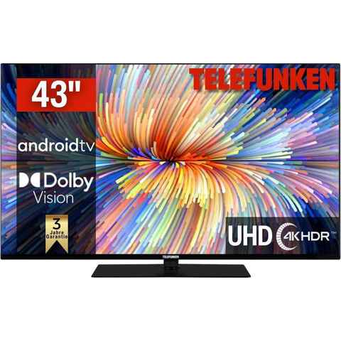 Telefunken D43V950M2CWH LED-Fernseher (108 cm/43 Zoll, 4K Ultra HD, Smart-TV, Dolby Atmos,USB-Recording,Google Assistent,Android-TV)