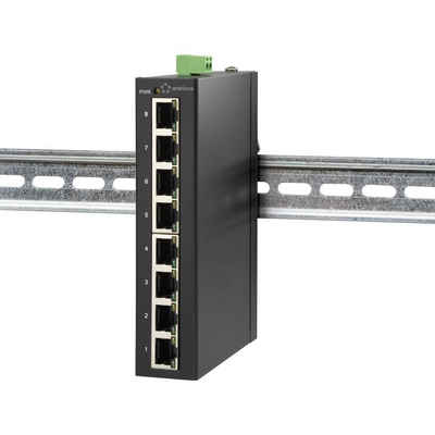 Renkforce 8 Port Fast Ethernet Switch für Hutschiene Netzwerk-Switch