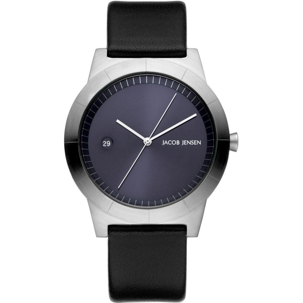 Jacob Jensen Quarzuhr JACOB JENSEN Herren Armbanduhr ASCENT SERIES 141 blau D. 42 mm Datum