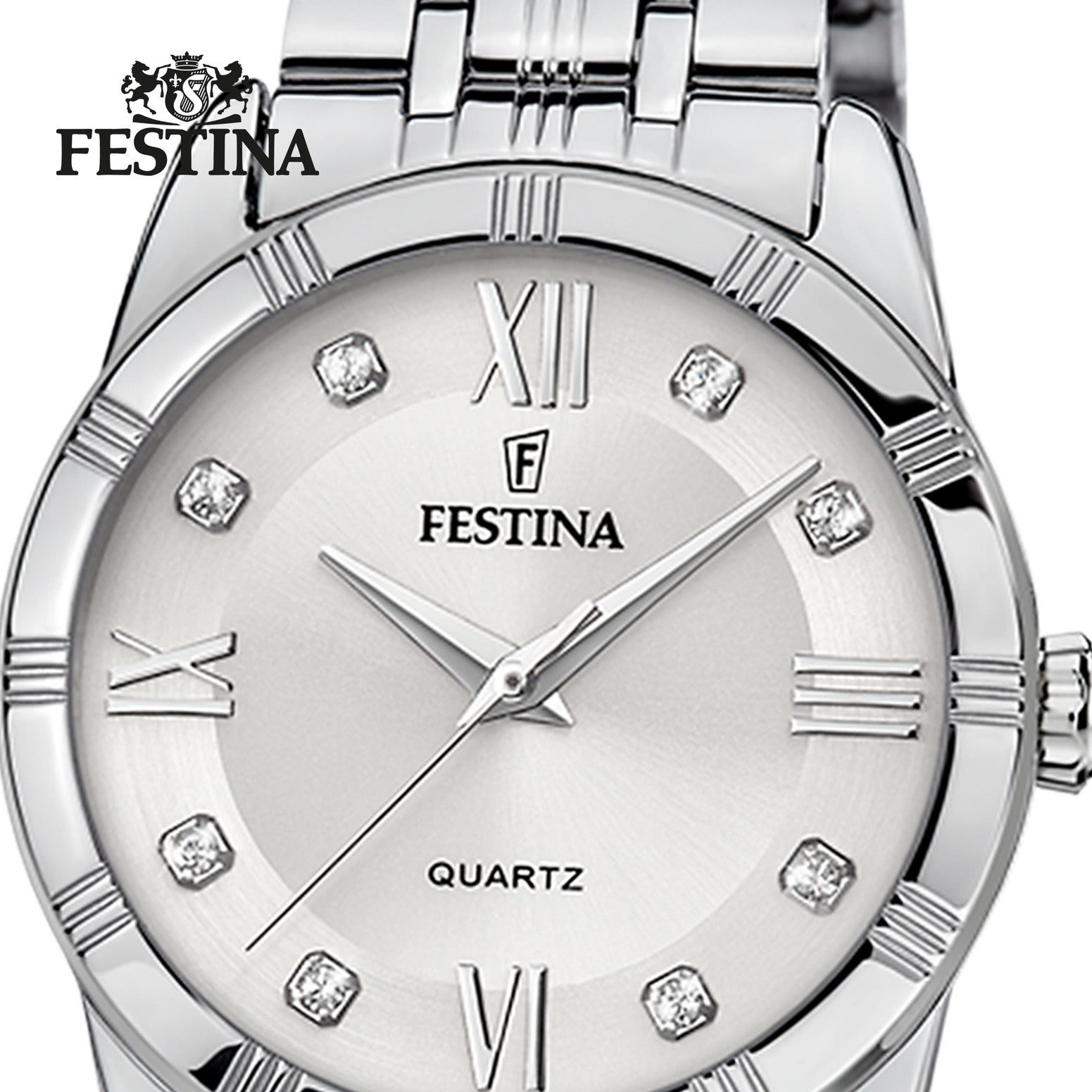 Festina Quarzuhr Festina Damenuhr Mademoiselle Armbanduhr, (Analoguhr), Damen Armbanduhr rund, Edelstahlarmband silber, Fashion