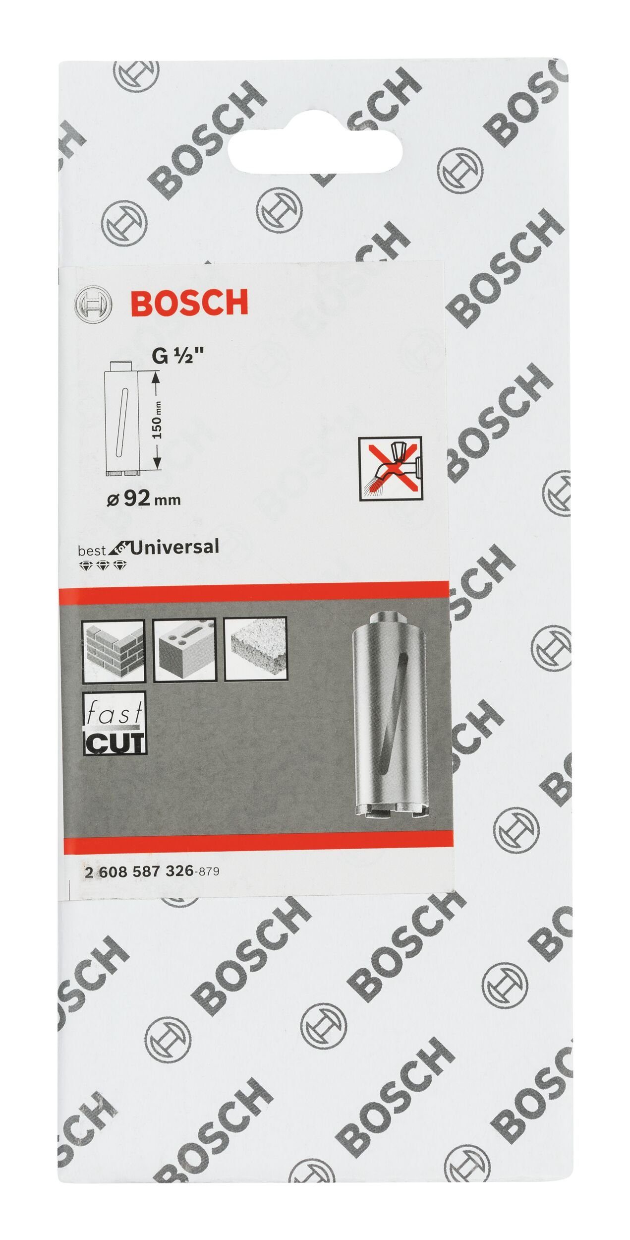 BOSCH Bohrkrone, Ø Segmente G1/2" mm, for Diamanttrockenbohrkrone - Best 5 x 92 92 Universal