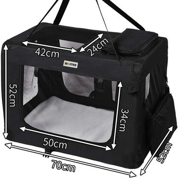 Melko Tiertransporttasche Hundetransporttasche Hundetasche Katzentransportbox Hundebox XL, 2 Ein- & Ausgänge