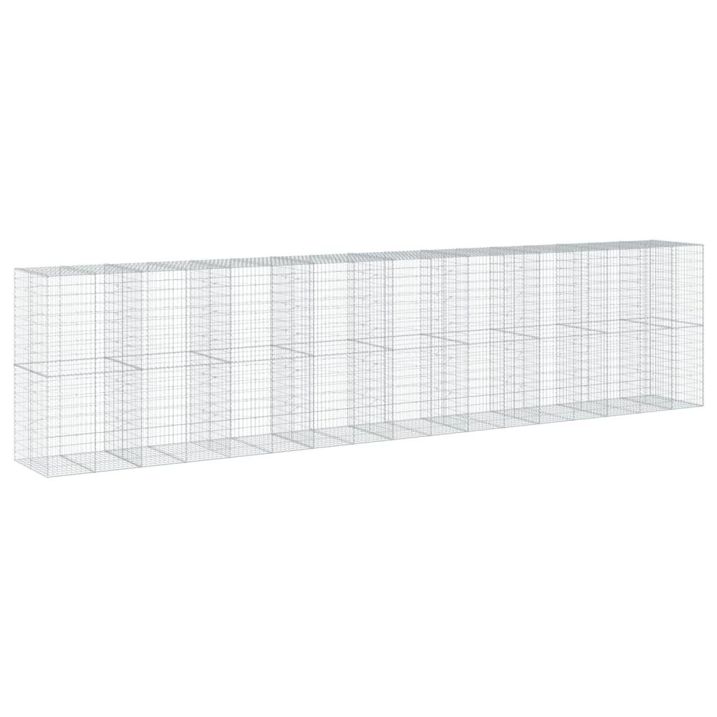 vidaXL Blumentopf Gabione mit Deckel 850x100x200 cm Verzinktes Eisen (1 St)
