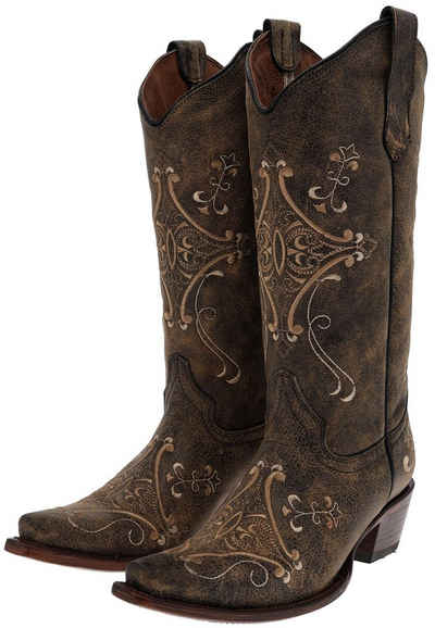 Corral Boots L5048 Schwarz Cowboystiefel Rahmengenähte Damen Westernstiefel